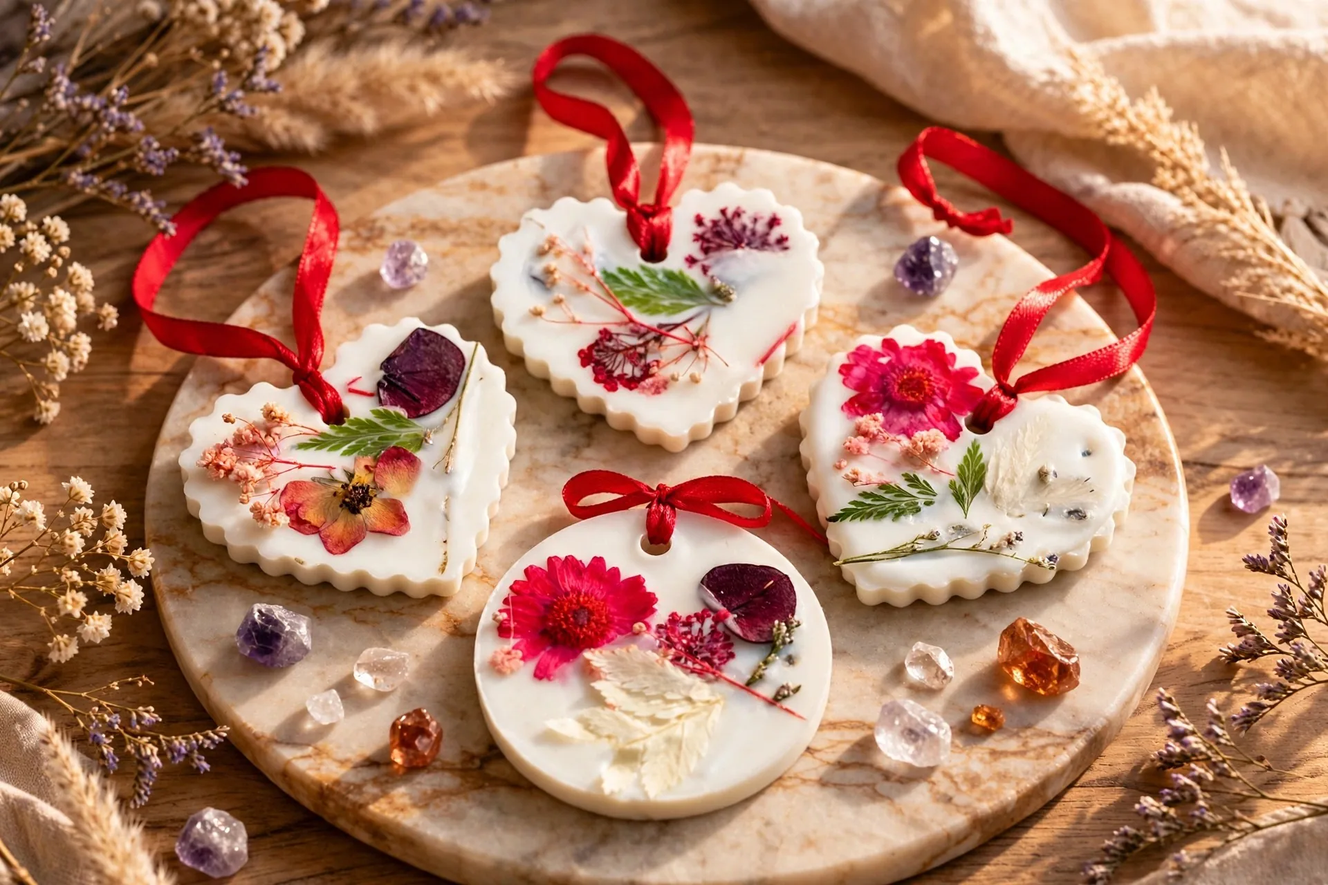 Soy Wax Scented Sachet: Dried Flowers, Aromatherapy, Romantic Gift