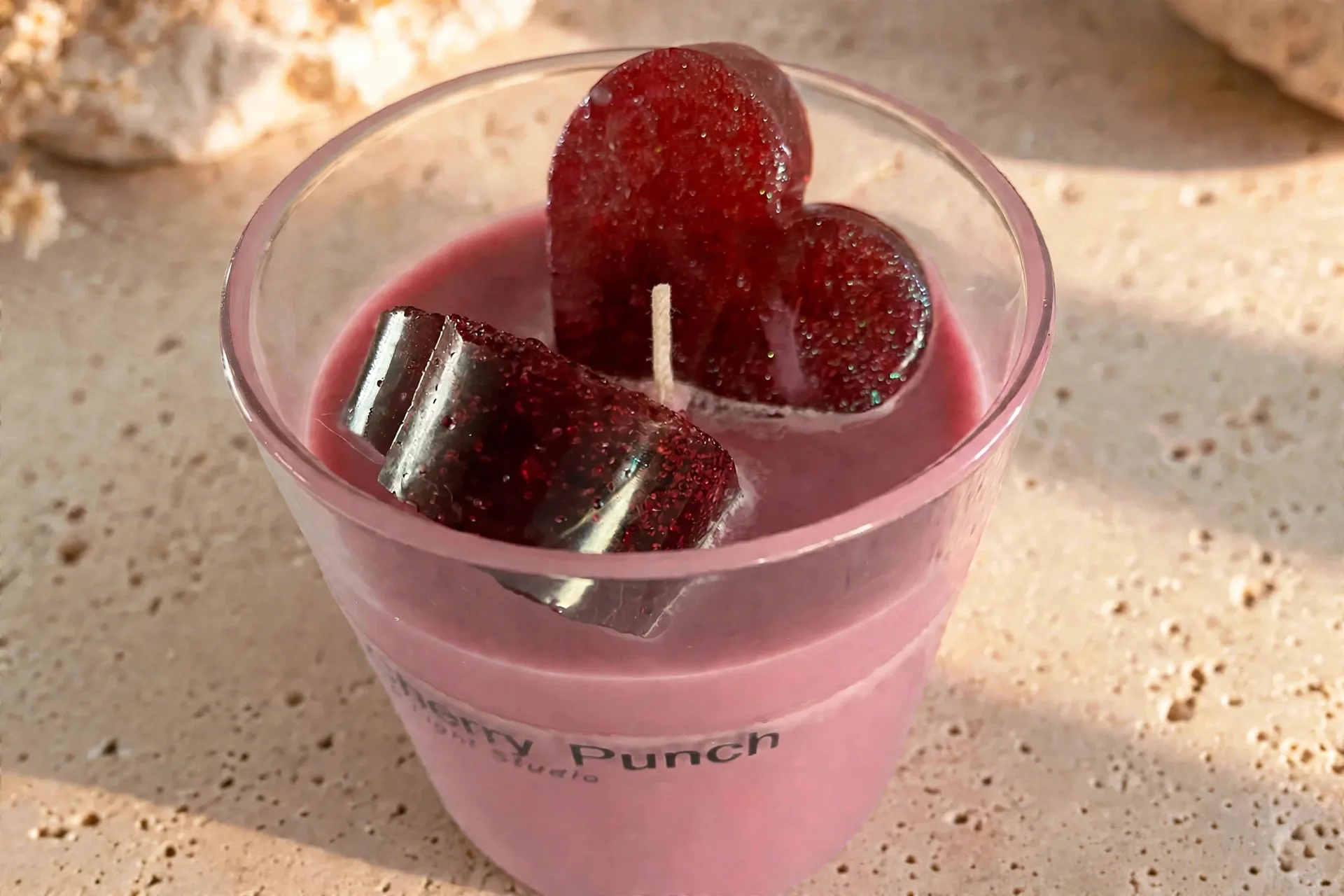 Unique Soy Blend Candle: Hawaiian Cherry Punch Delight — close-up detail