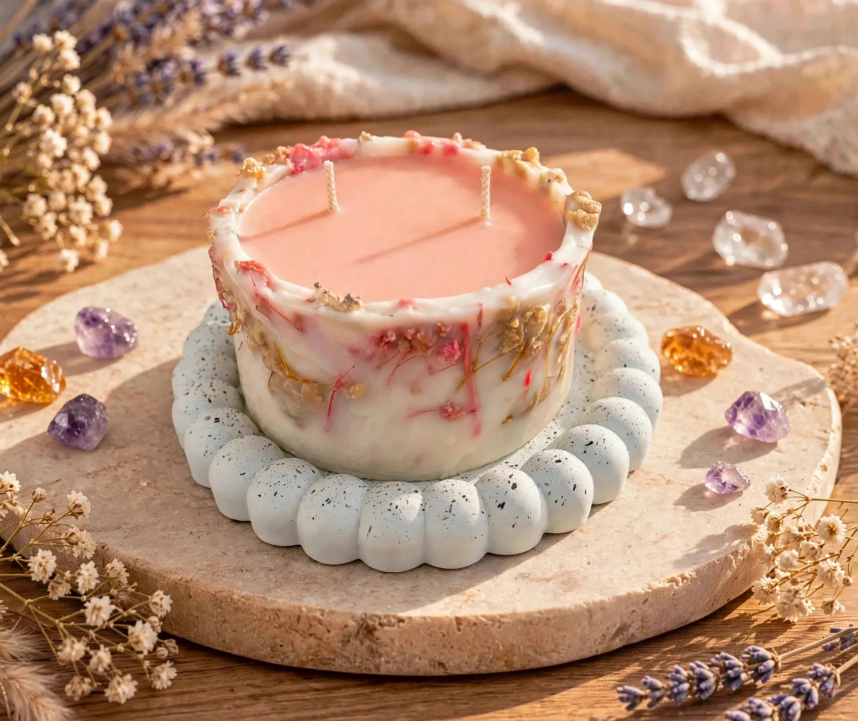 Lavender Flower Candle
