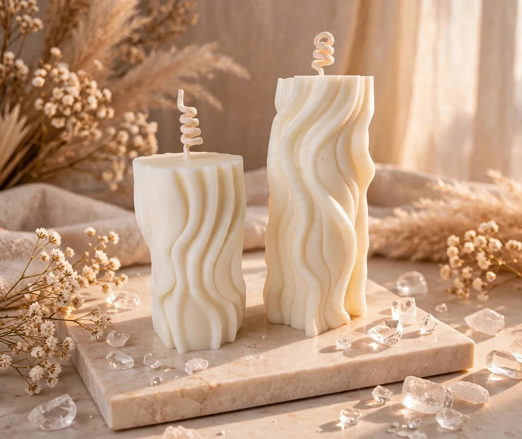 White Bubble Candle: Coconut Soy Wax, Modern Home Decor