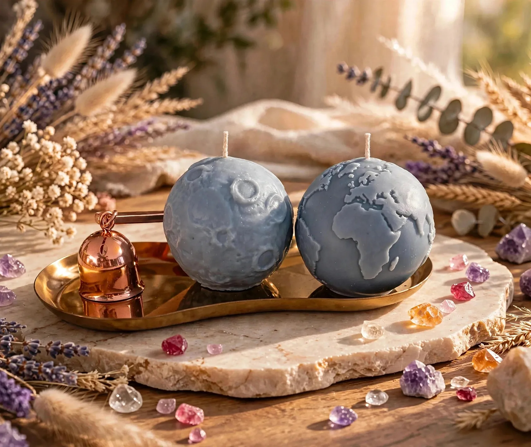 3D Earth & Moon Candle Set
