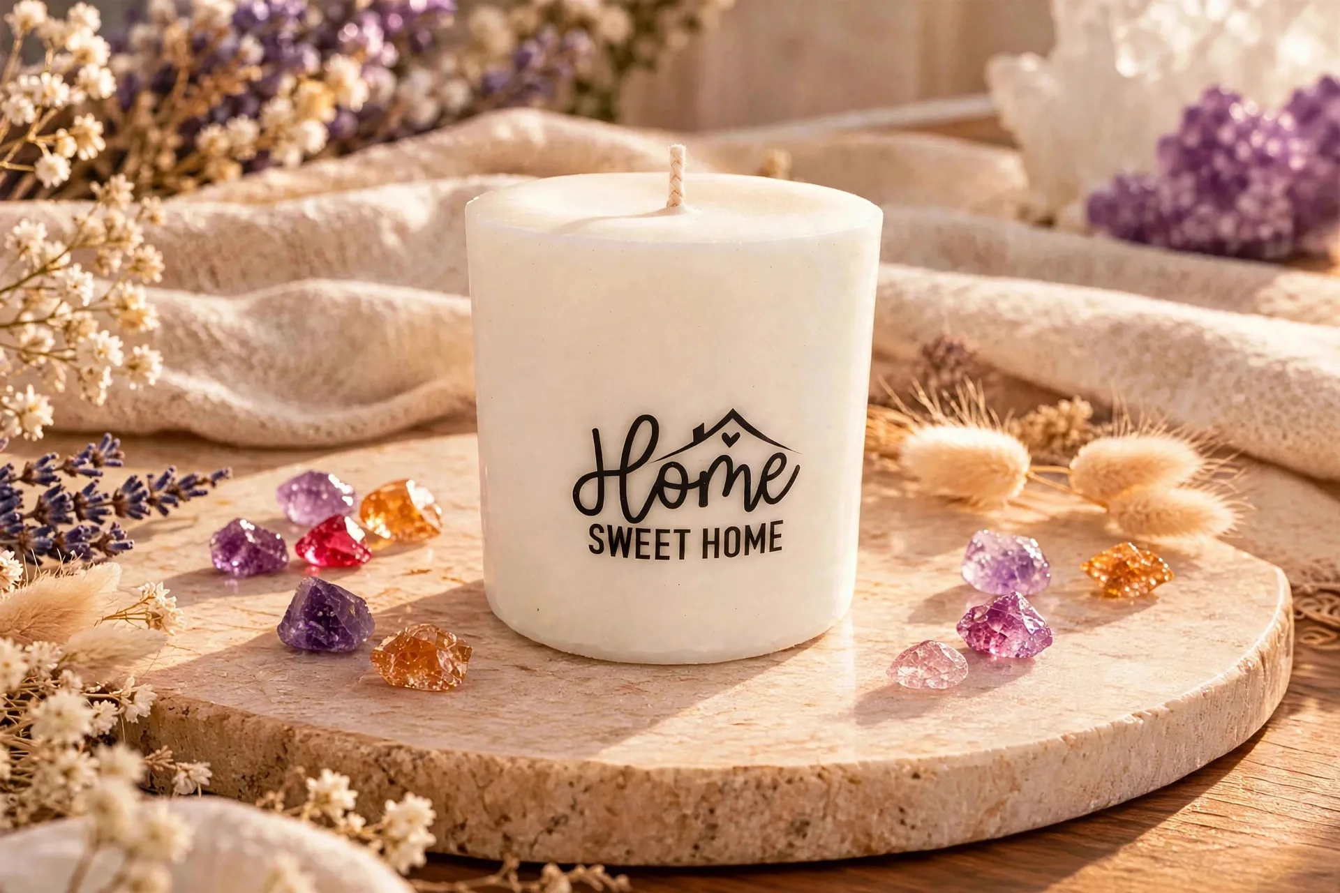 Olive Leaf Citron Pillar Candle