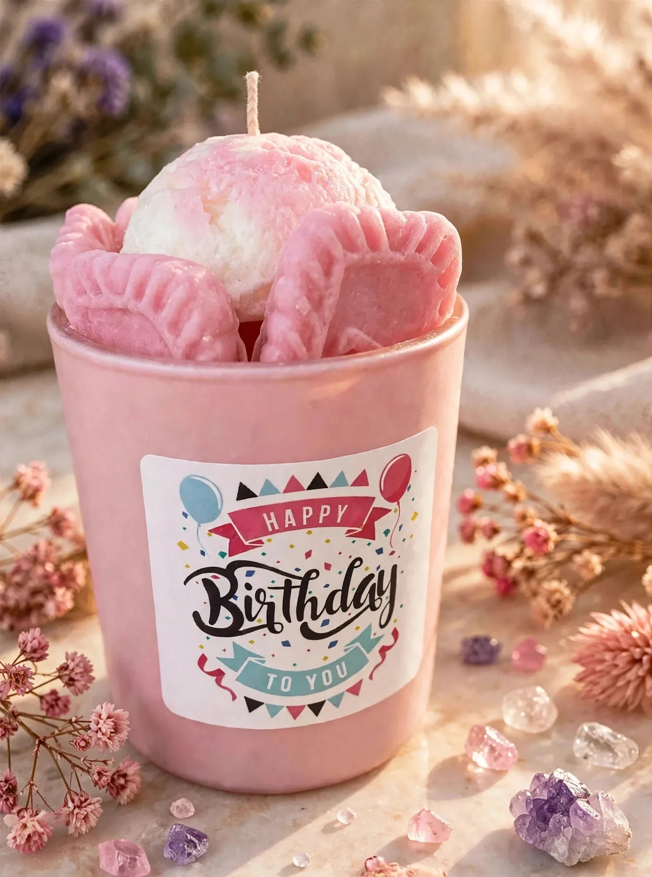Personalized Birthday Soy Candle — close-up detail