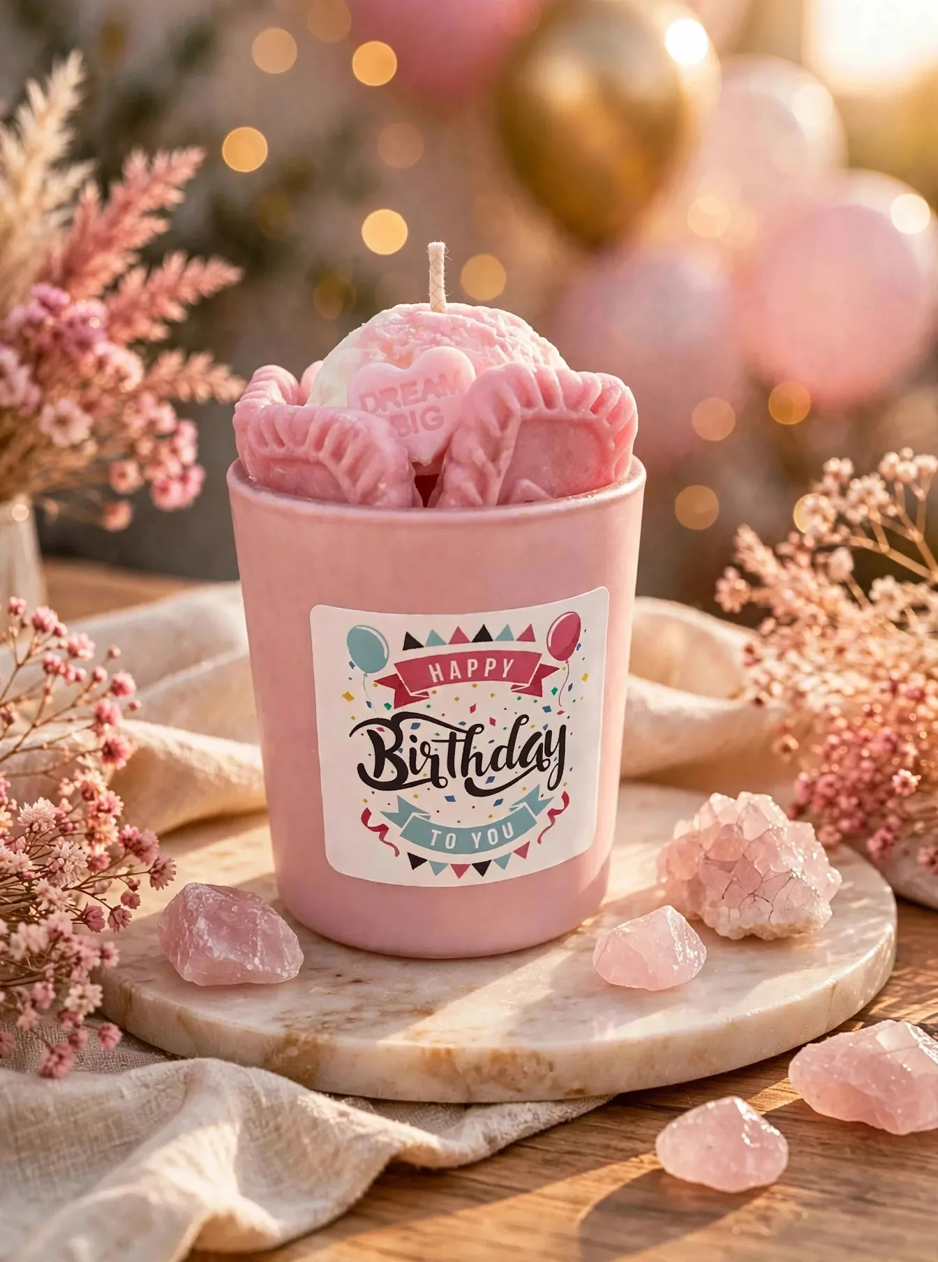 Personalized Birthday Soy Candle — lifestyle photo
