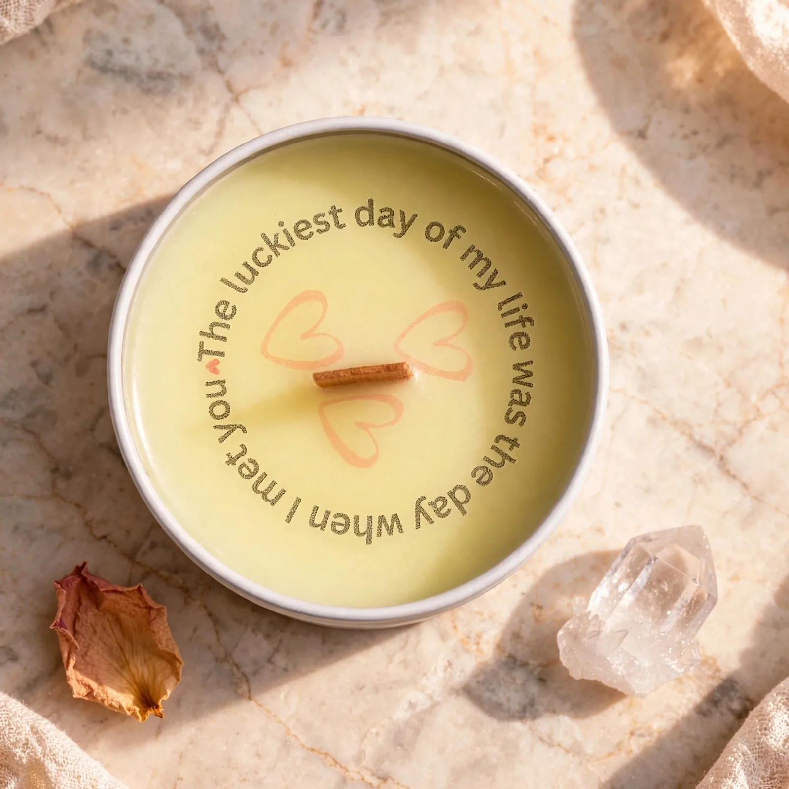 Personalized Secret Message Candle | Jasmine — close-up detail