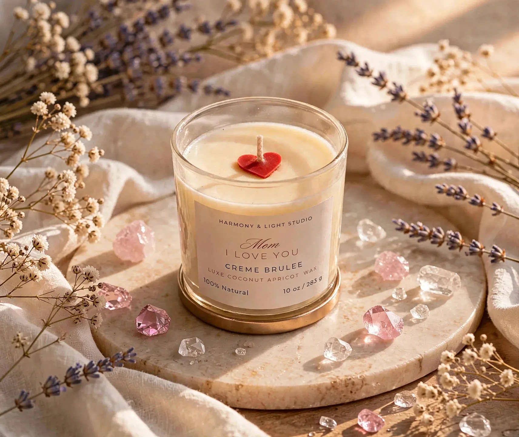 Secret Message Crème brûlée Candle — styled home decor scene