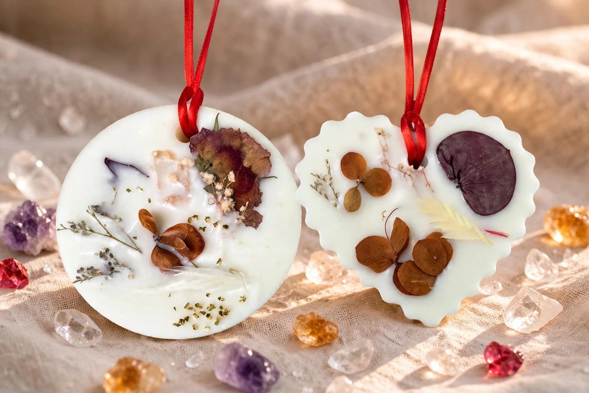 Eucalyptus Soy Wax Sachet: Dried Flower Aromatherapy — close-up detail