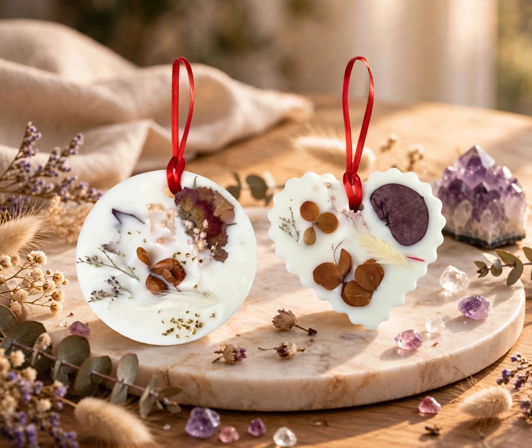 Eucalyptus Soy Wax Sachet: Dried Flower Aromatherapy Closet Drawer Freshener