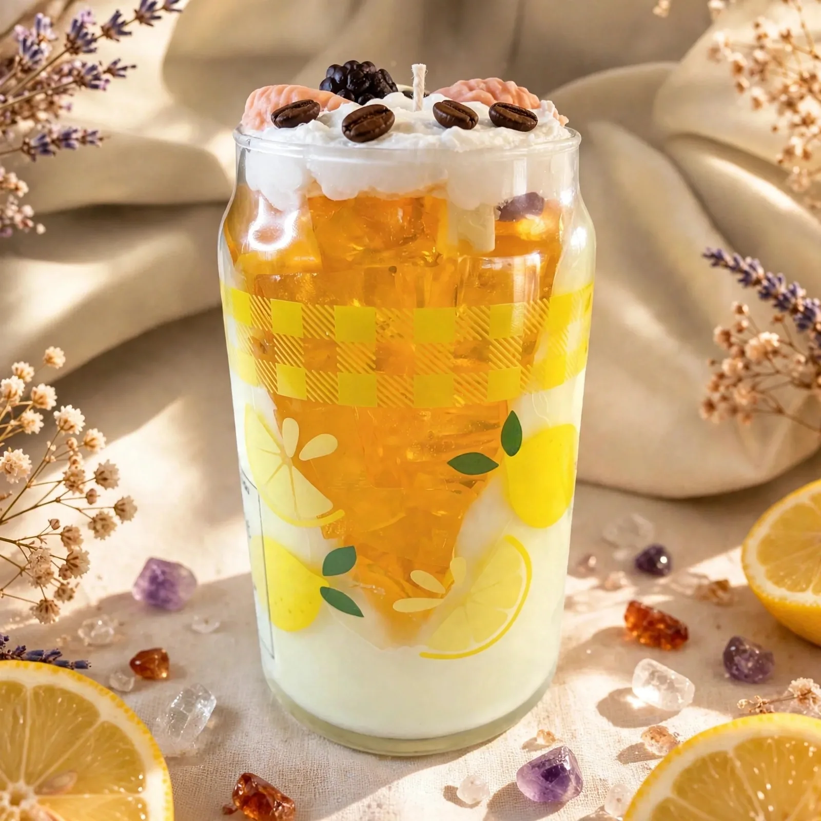 Scented Iced Cube Latte Candle: Persimmon Citron — close-up detail