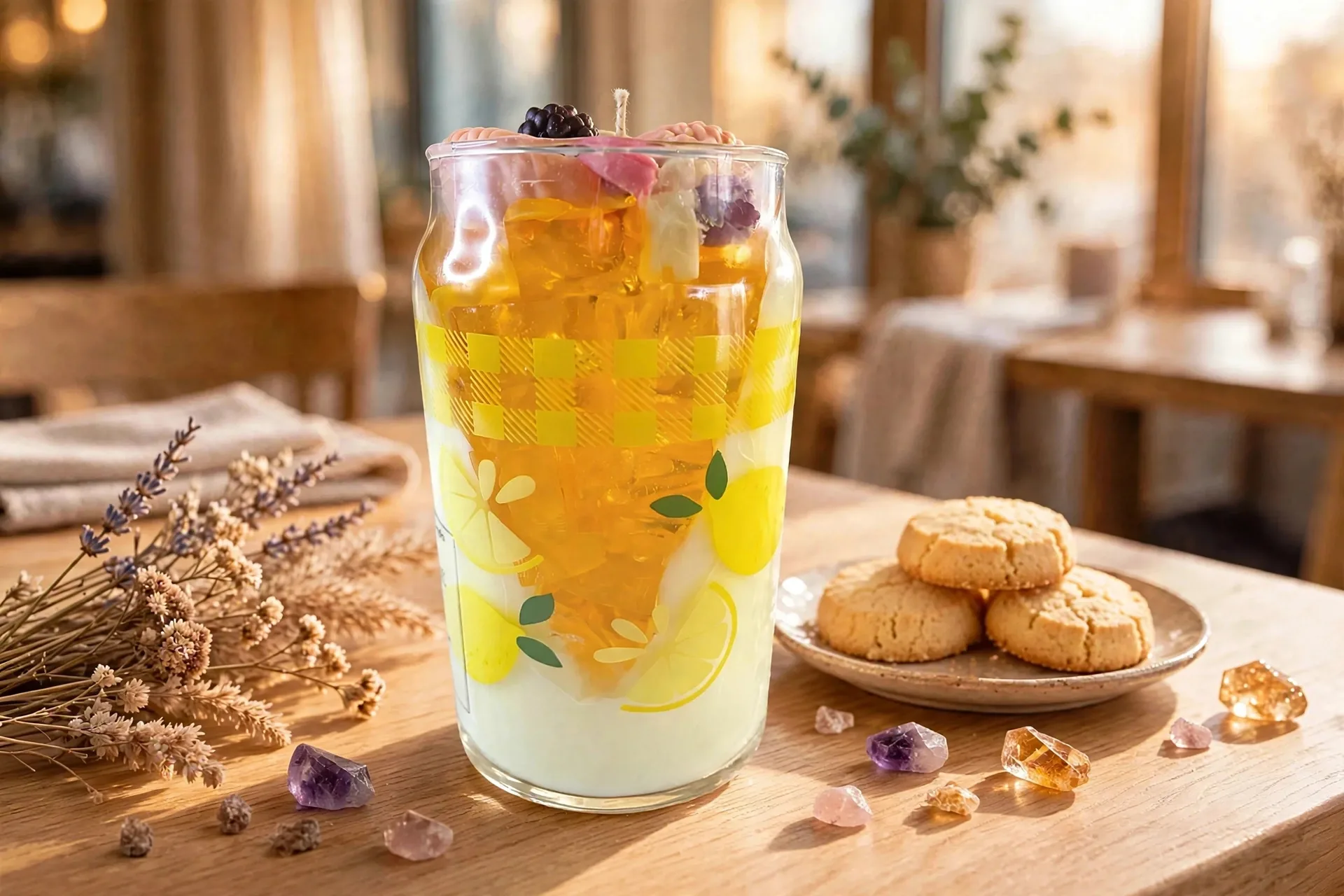 Scented Iced Cube Latte Candle: Persimmon Citron — lifestyle photo