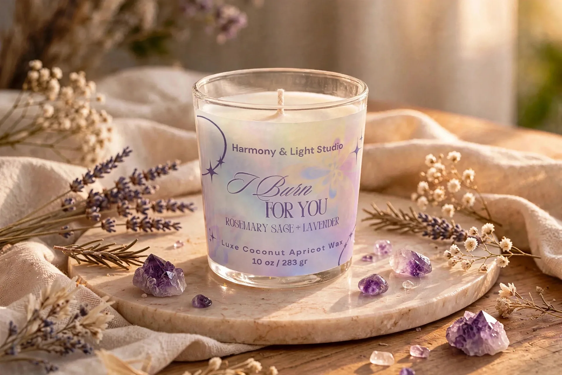 Rosemary Sage Lavender Candle — lifestyle photo