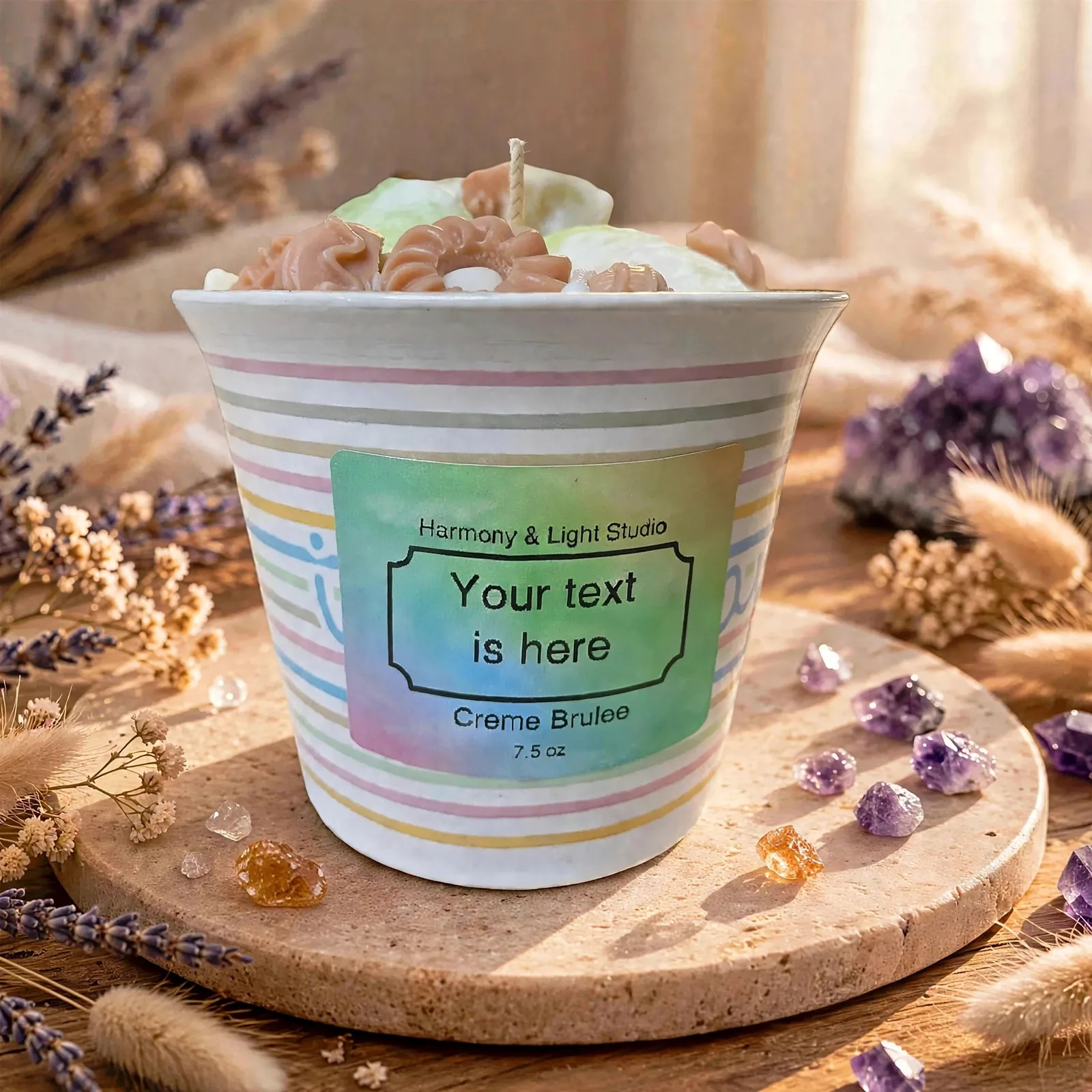 Hand-Poured Soy Candle: Vanilla Caramel Creme Brulee
