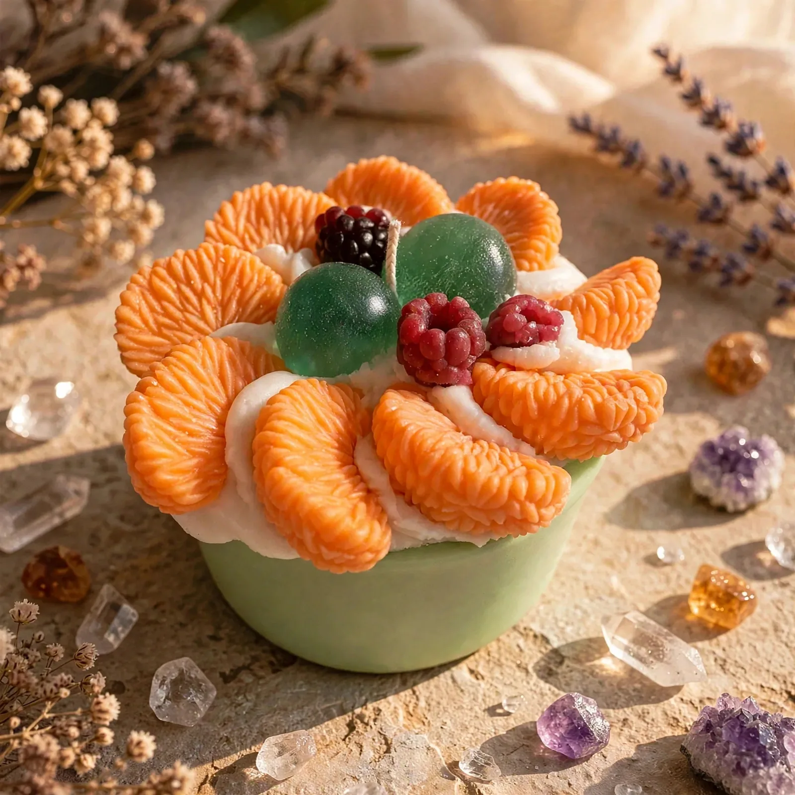 Evergreen Apple Dessert Candle — close-up detail
