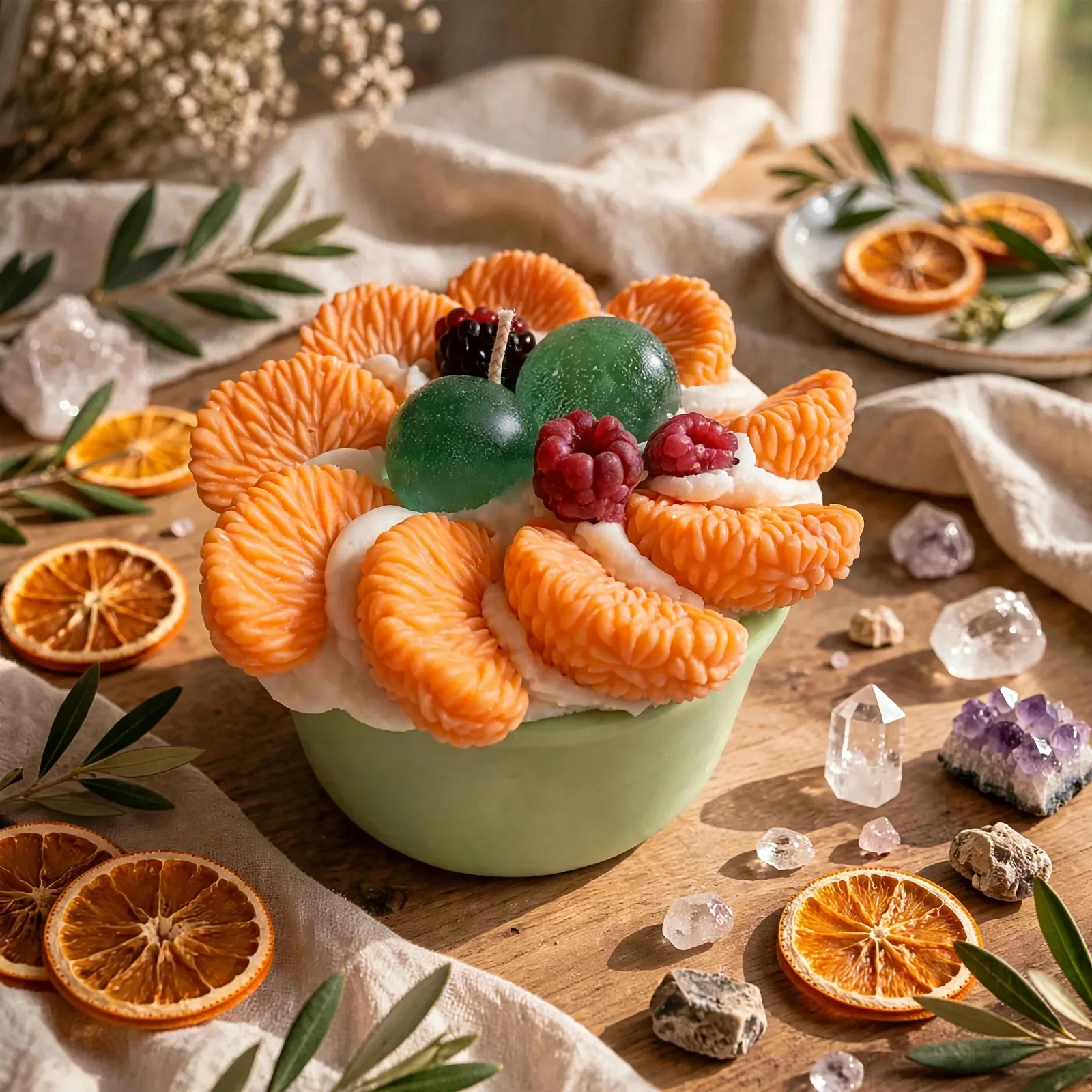 Evergreen Apple Dessert Candle — lifestyle photo