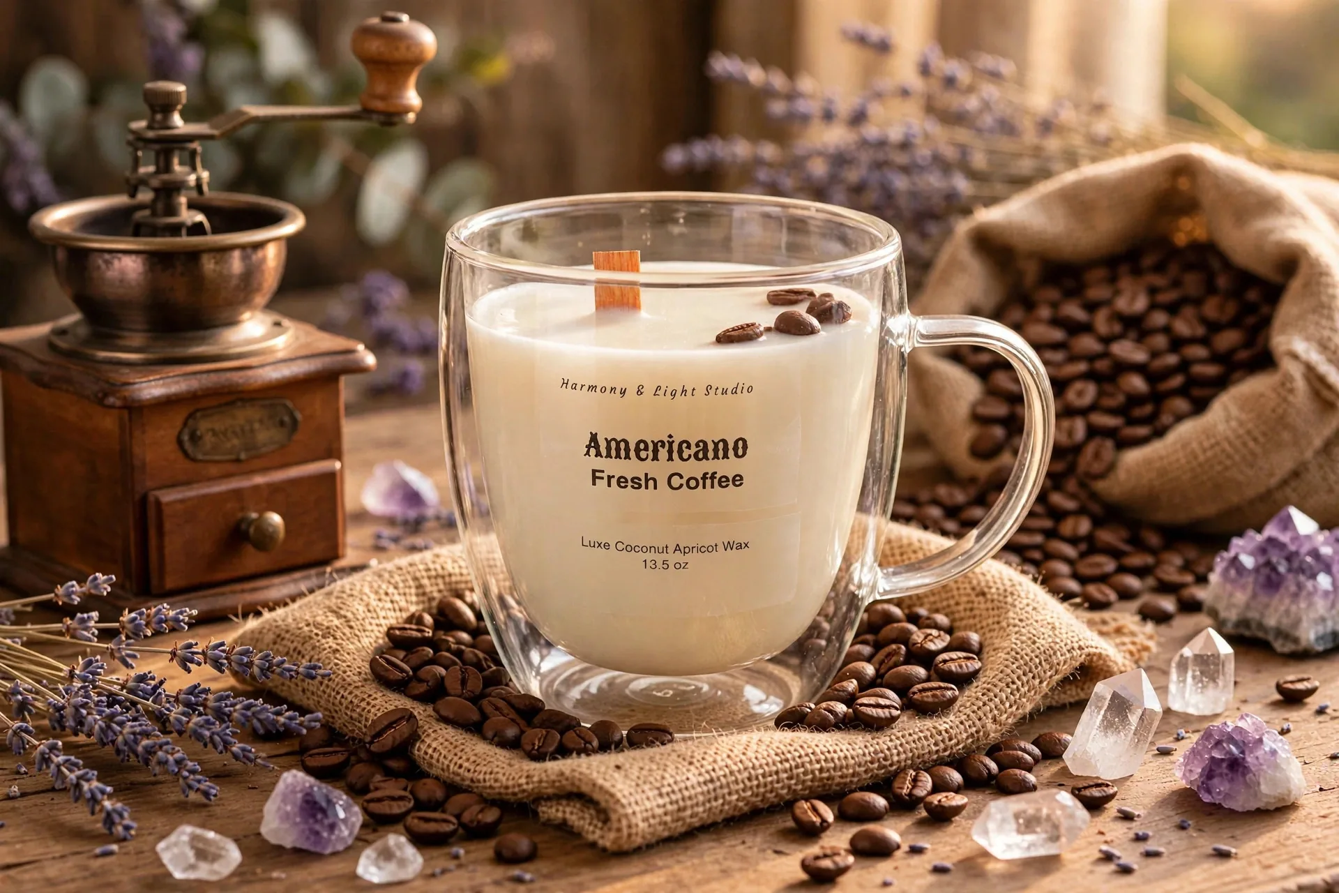 Americano Scented Candle — styled home decor scene