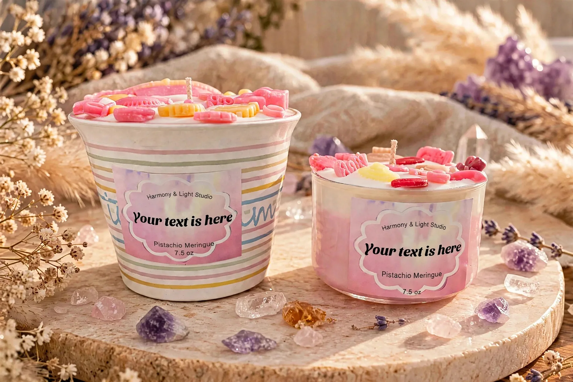 Custom Baby Shower Candle: Vanilla Cake Pop Scented Soy Wax