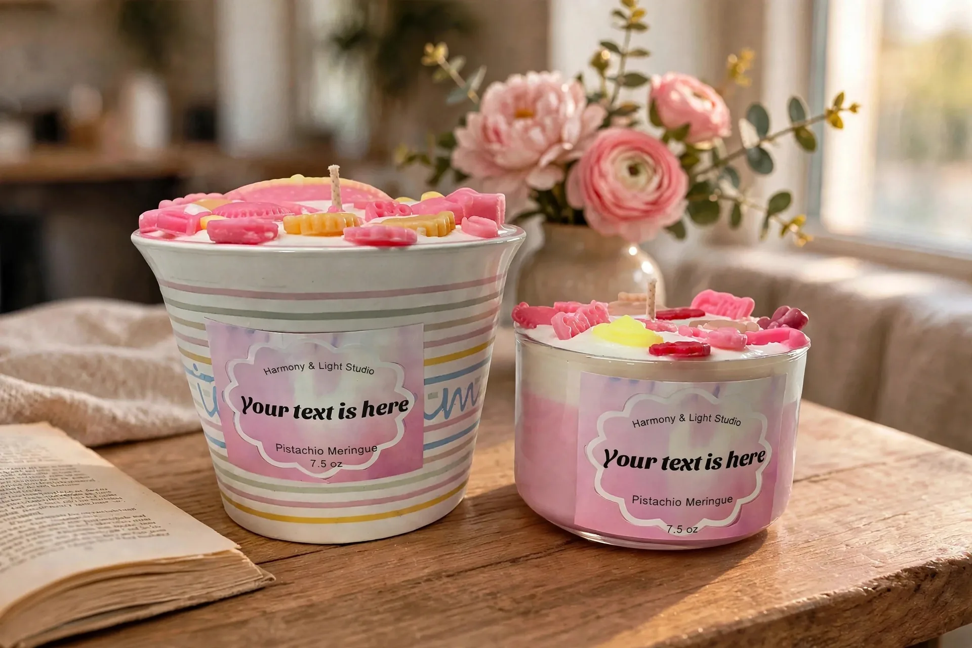 Custom Baby Shower Candle: Vanilla Cake Pop Scented — lifestyle photo