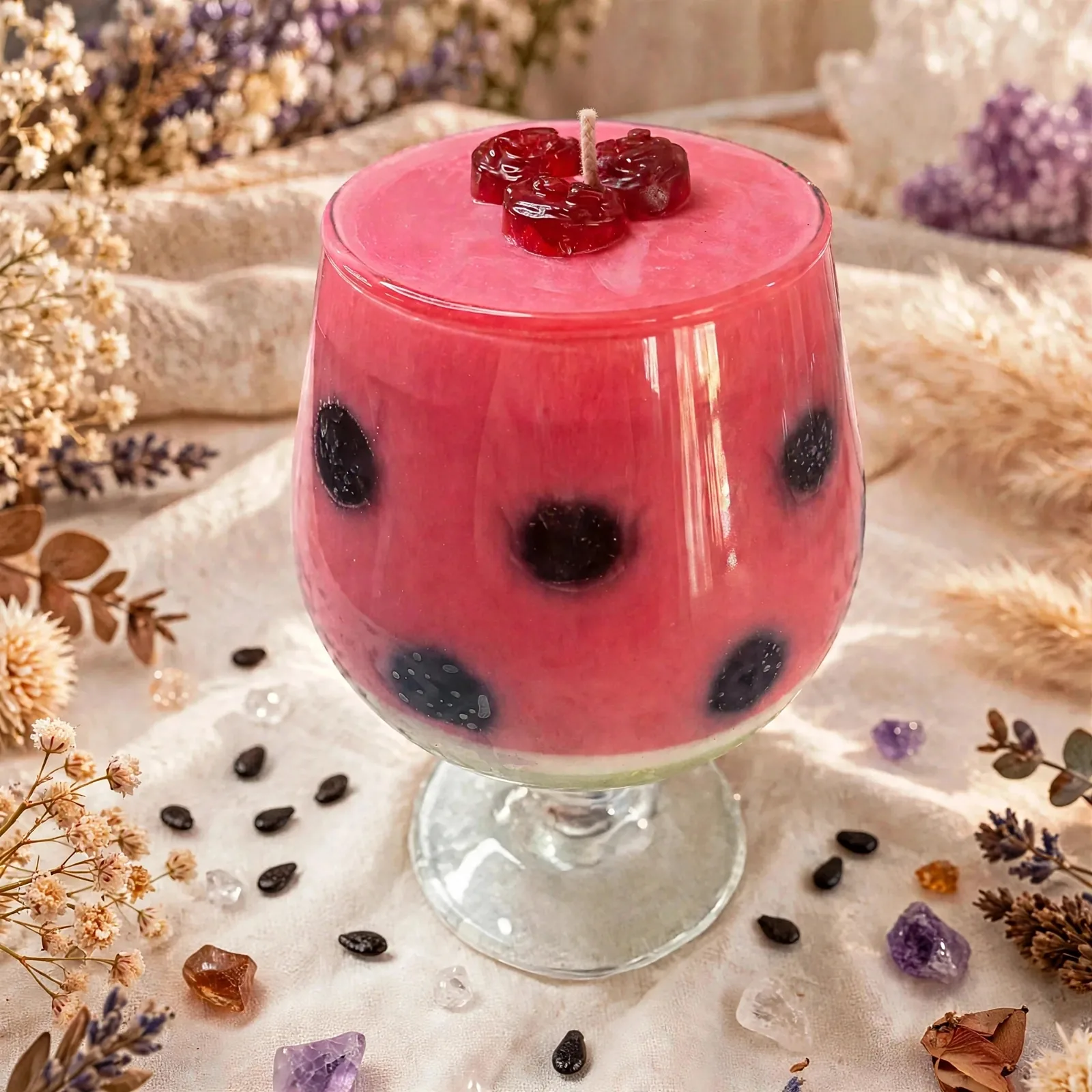 Watermelon Soy Wax Candle — close-up detail