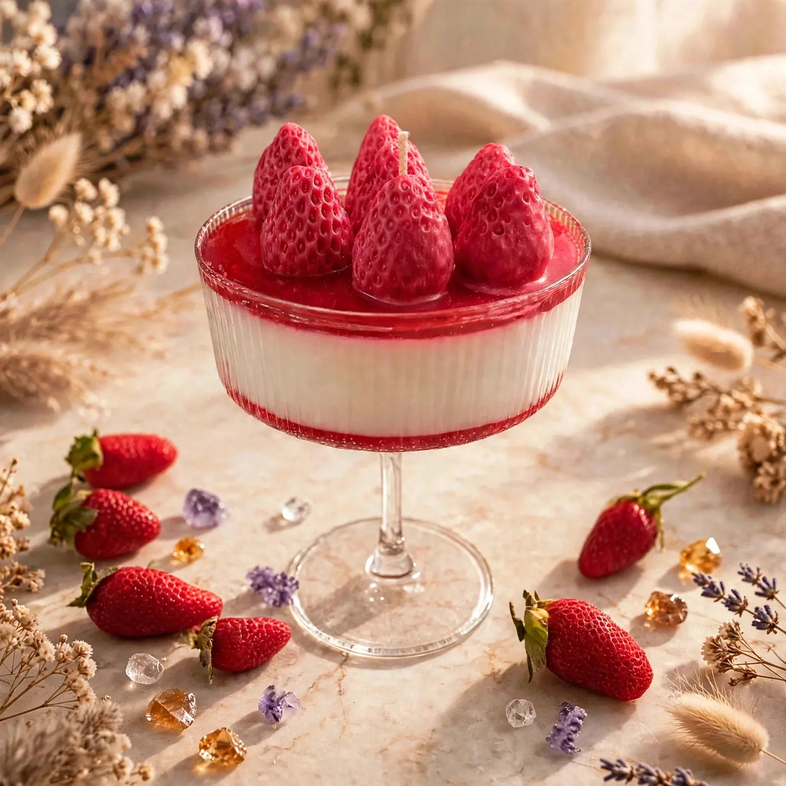 Personalized Strawberry Cheesecake Candle: 10 oz Dessert Candle