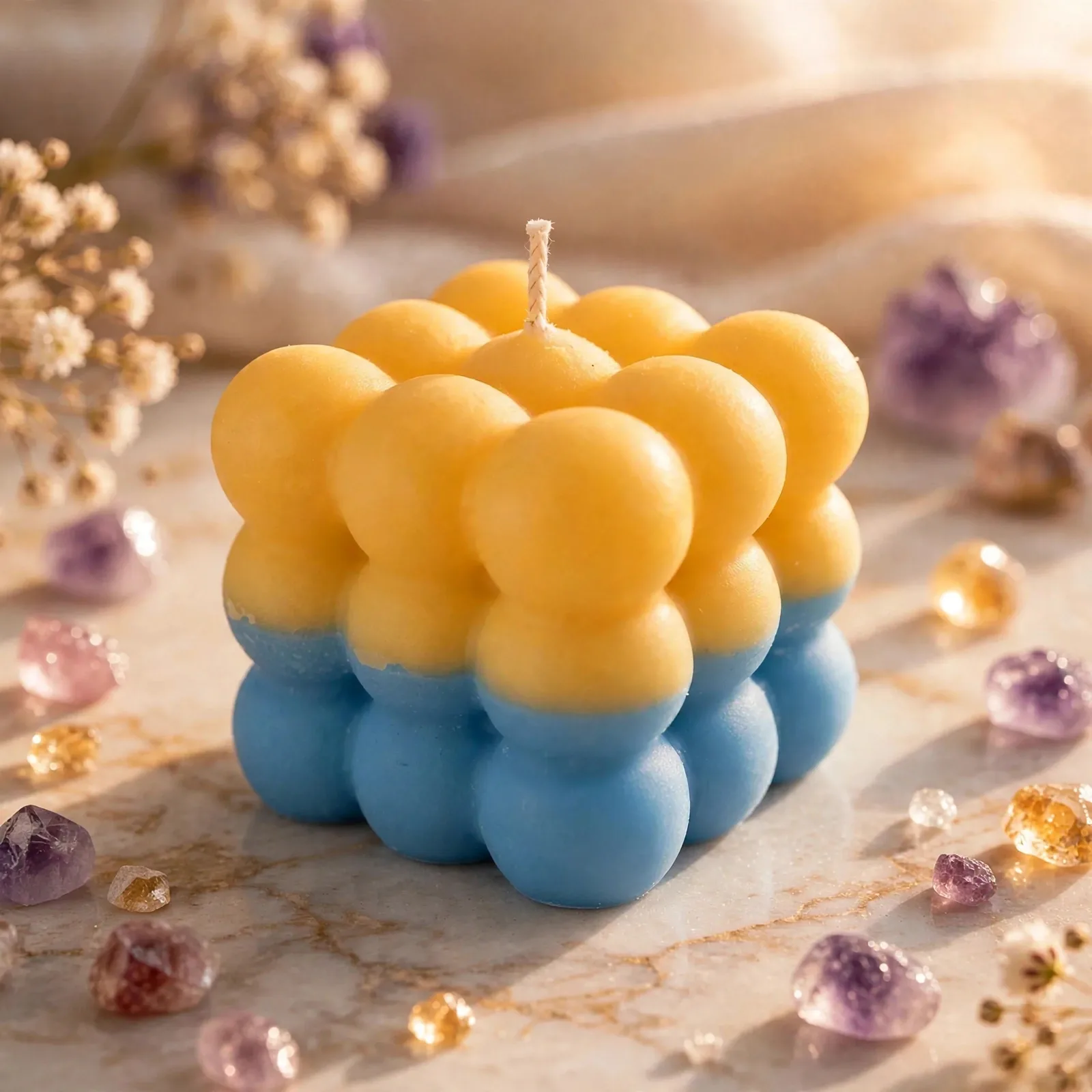 Handcrafted Bubble Candle — close-up detail
