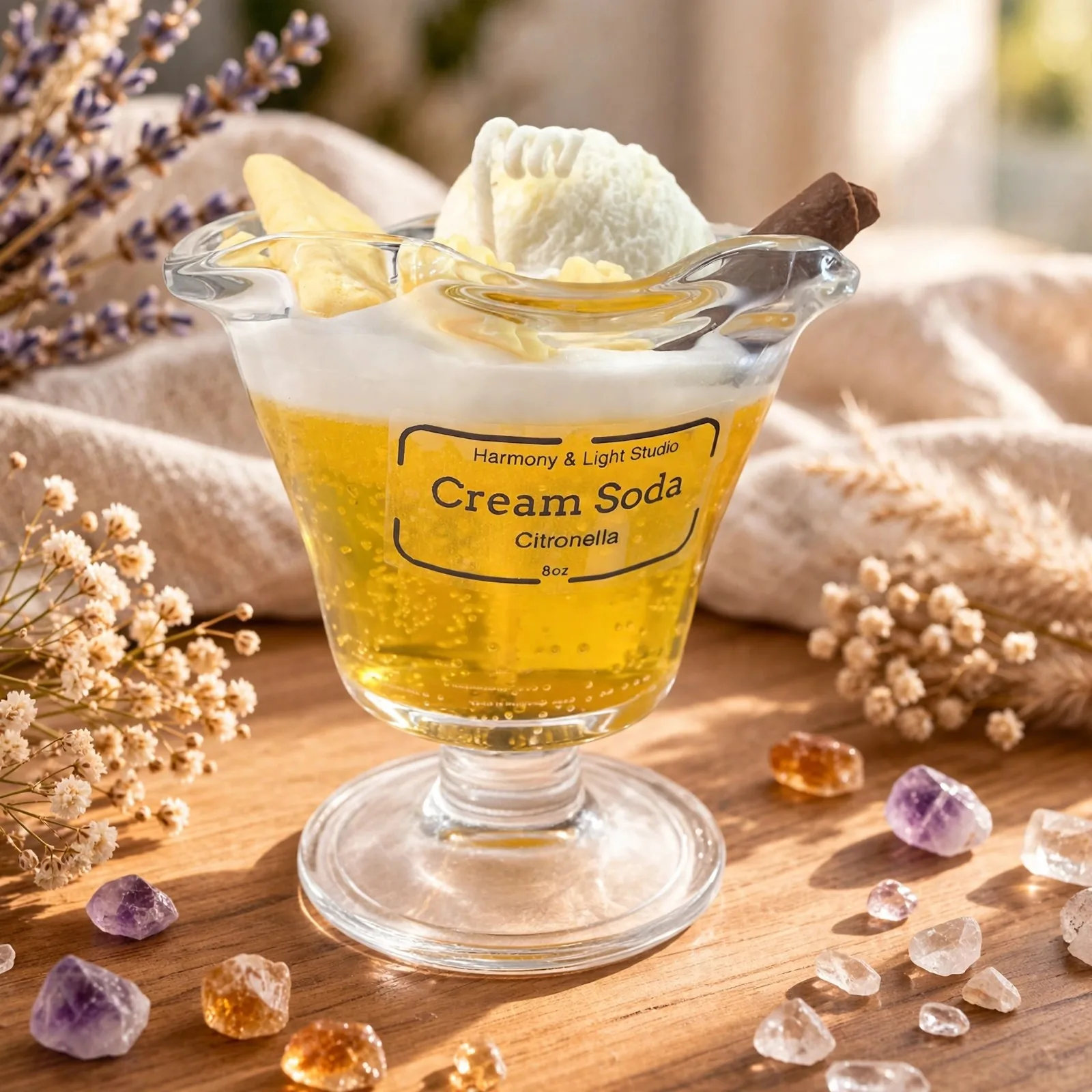 Ice Cream Scented Soy Candle: Citronella & Mint Mojito, 8 oz