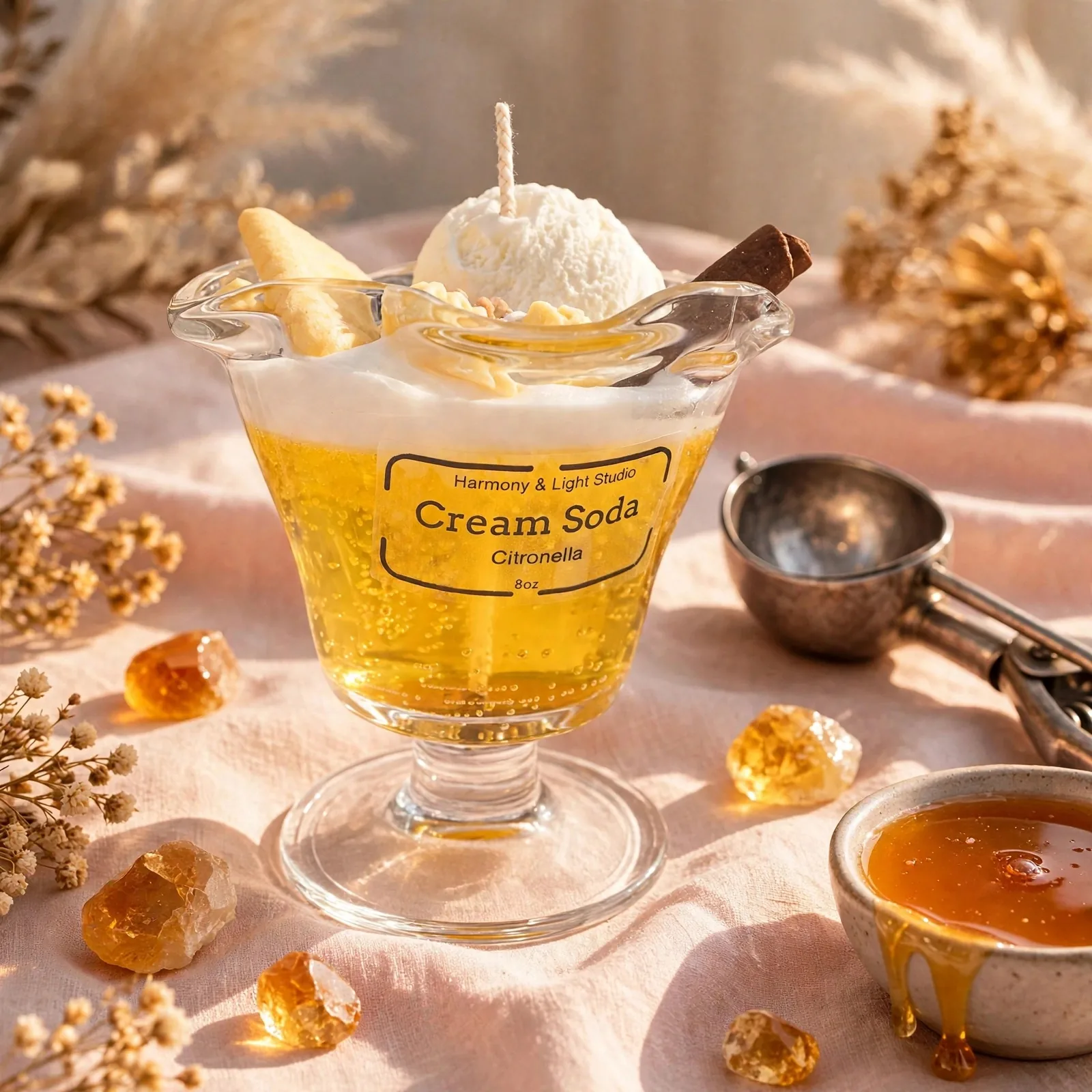 Ice Cream Scented Soy Candle: Citronella & Mint Mojito — styled home decor scene