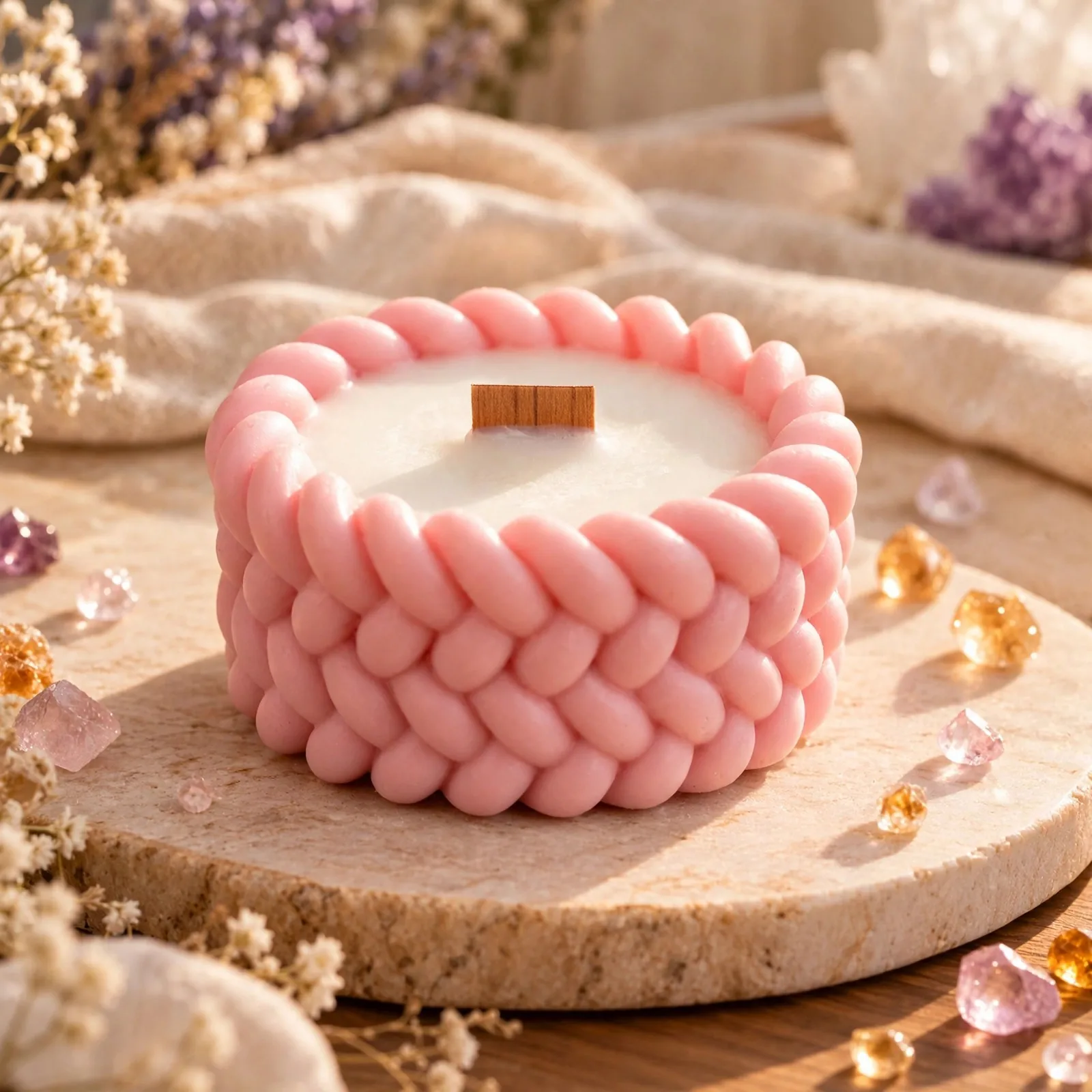 Elegant Soy Pillar Candle: Thank You Gift — close-up detail
