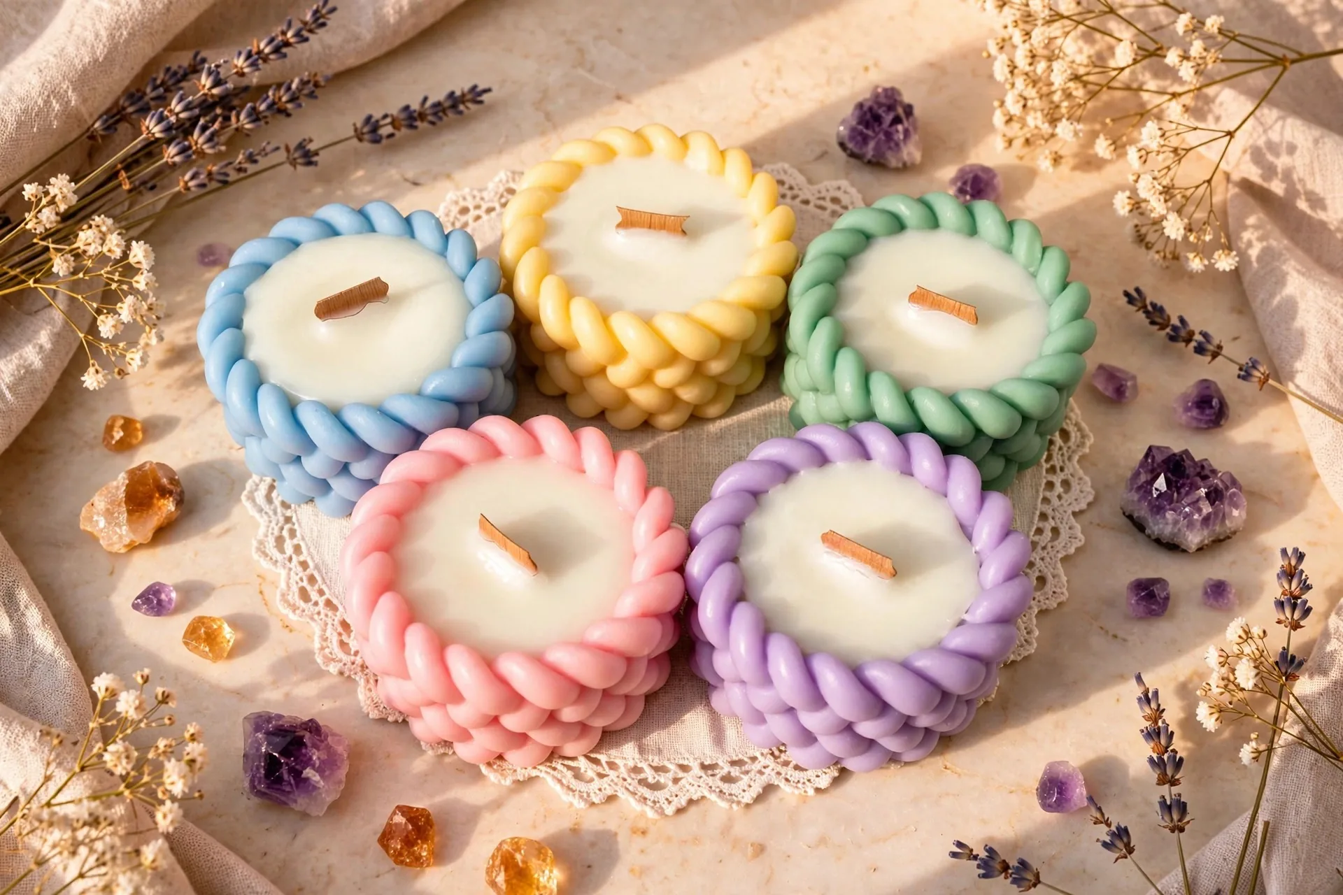 Elegant Soy Pillar Candle: Thank You Gift — styled home decor scene