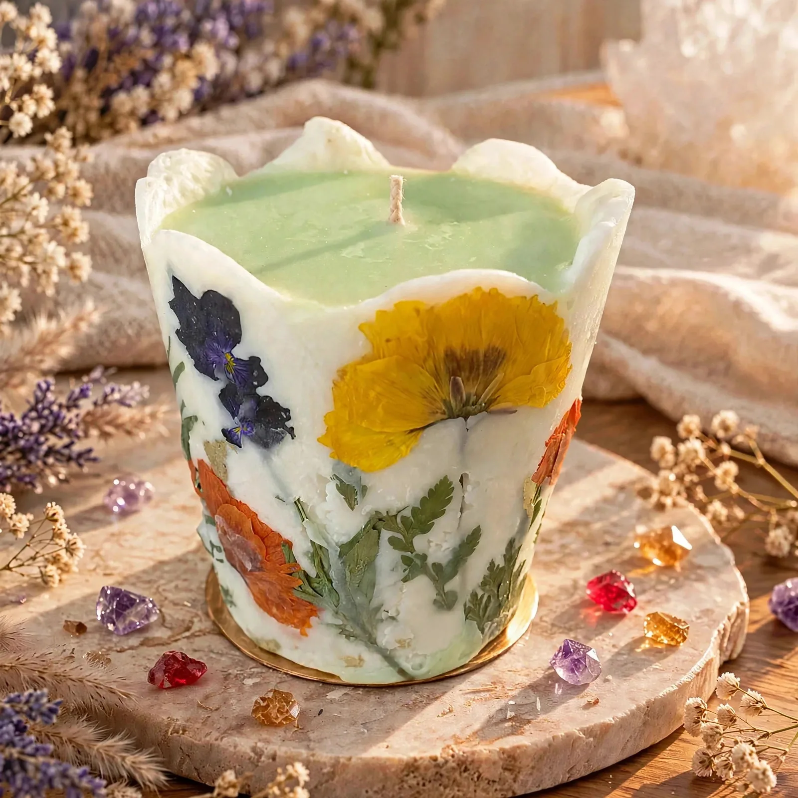Rustic Floral Candle