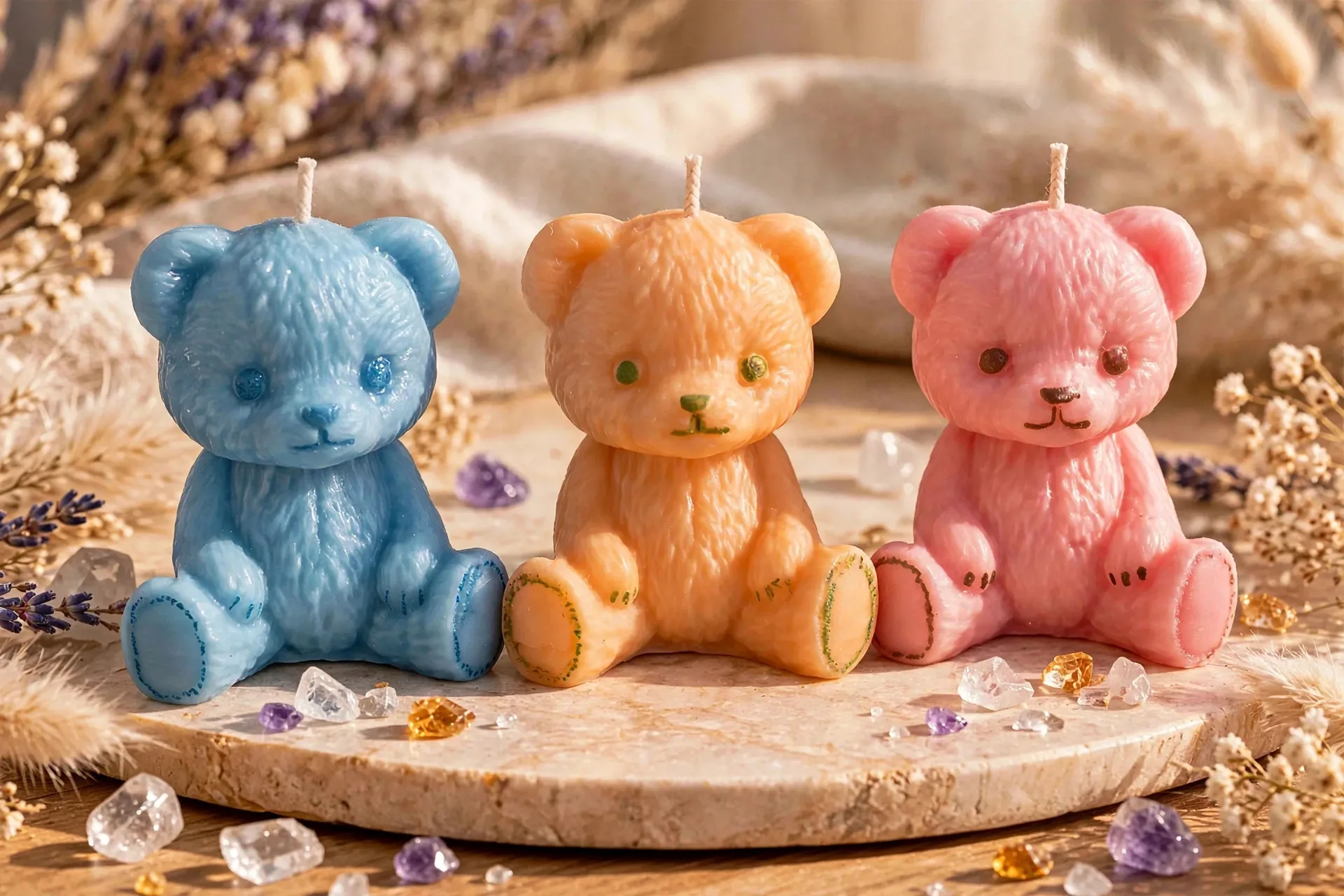 Teddy Bear Candle — close-up detail