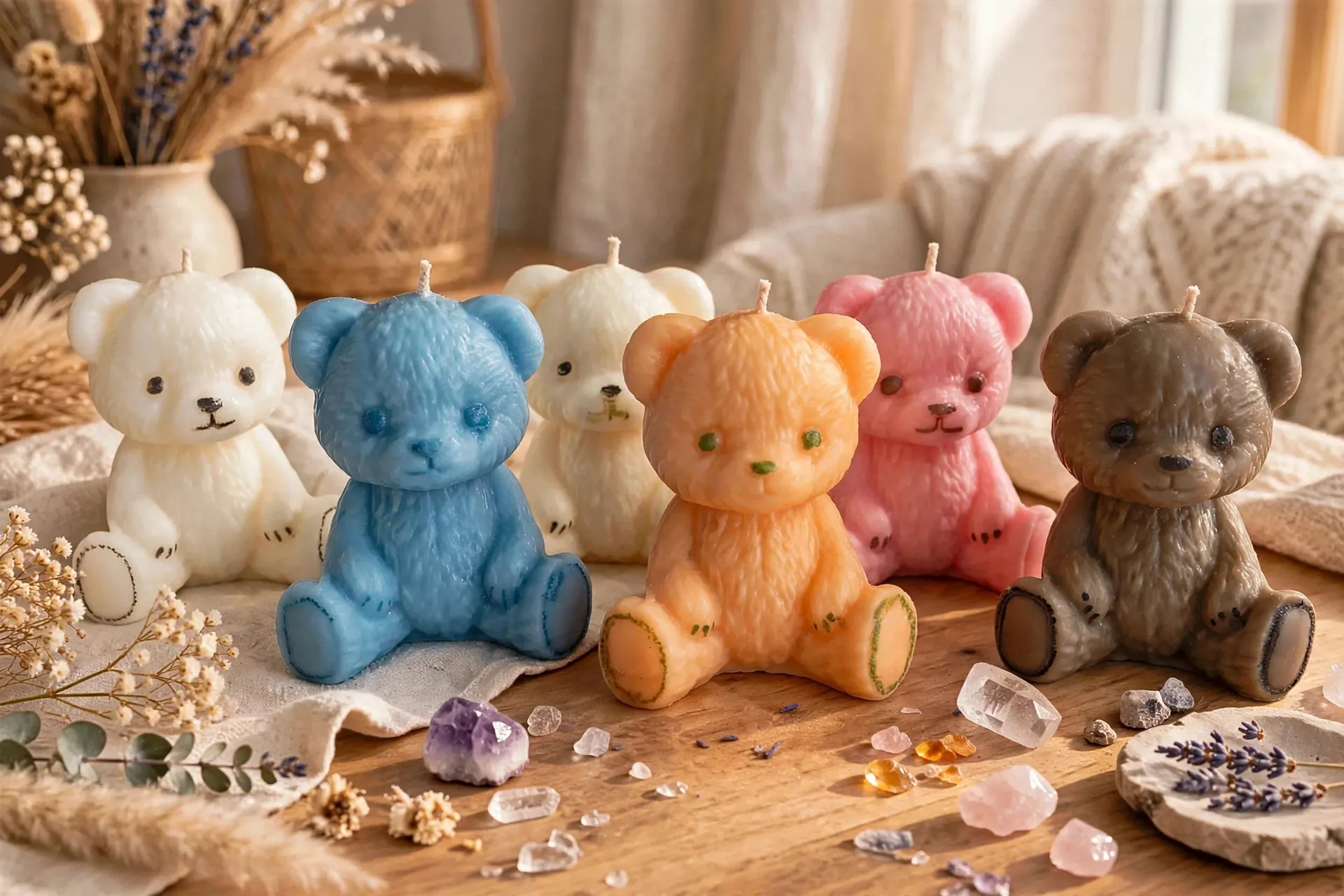 Teddy Bear Candle — lifestyle photo