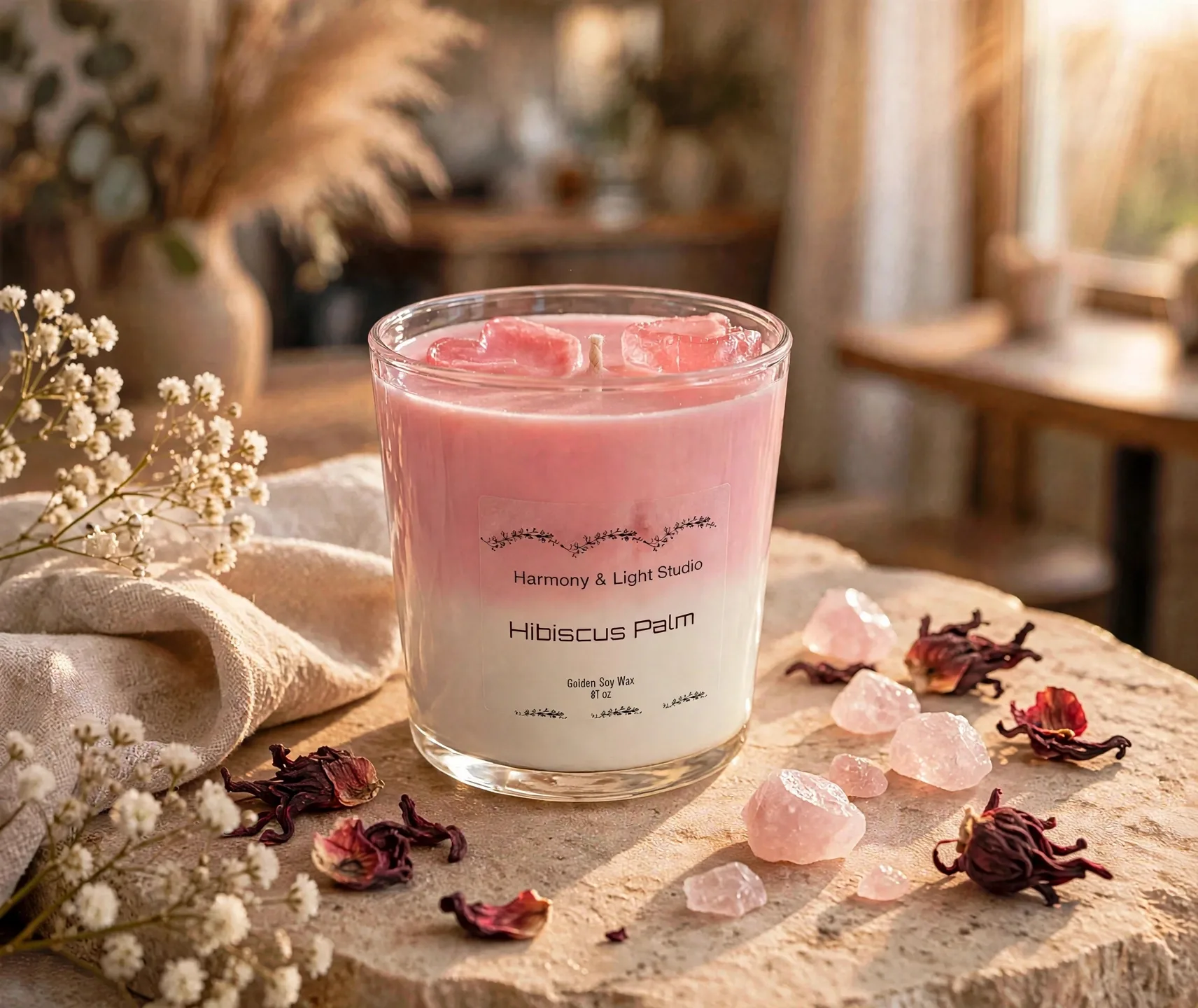 Iced Hearts Latte Candle — lifestyle photo