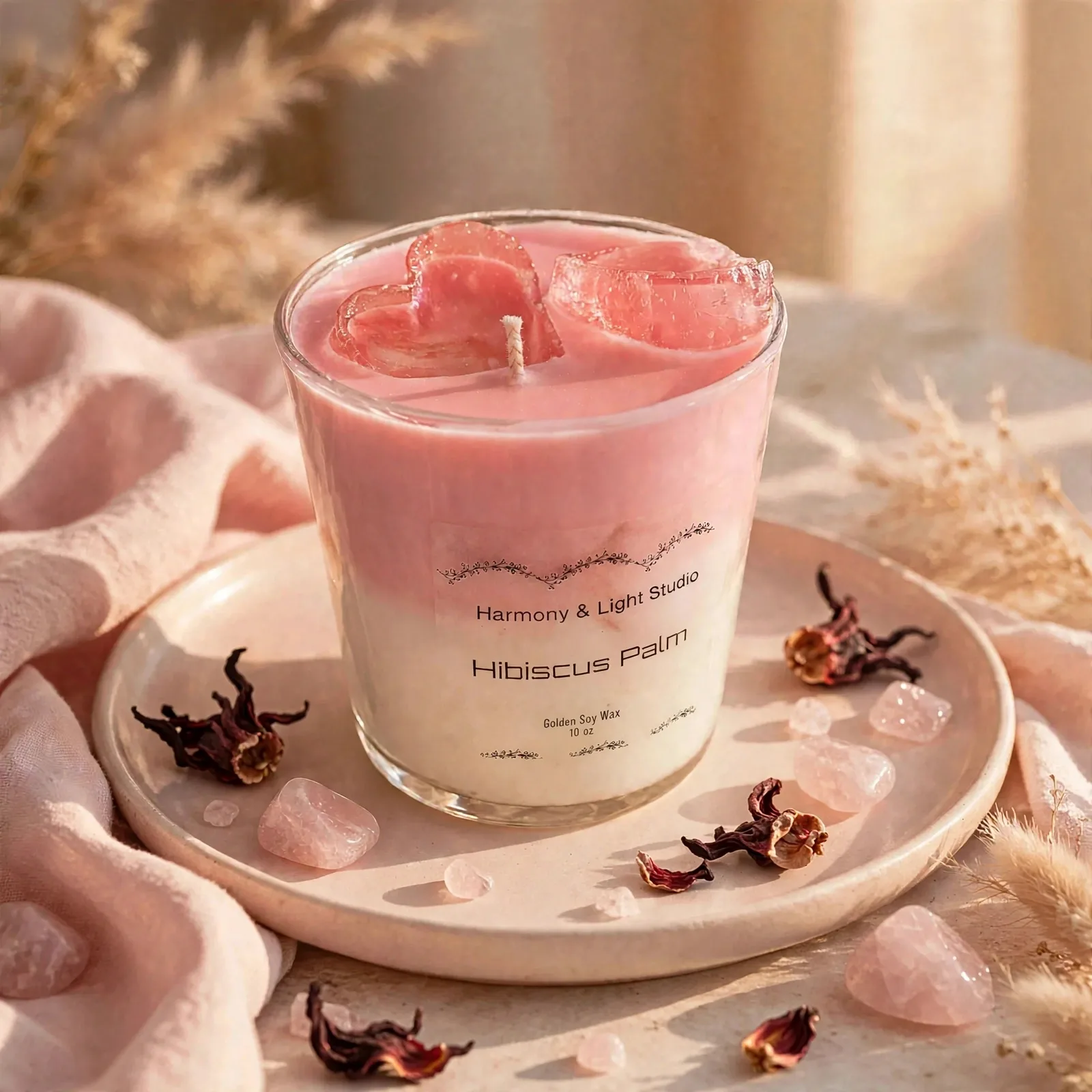 Iced Hearts Latte Candle — styled home decor scene