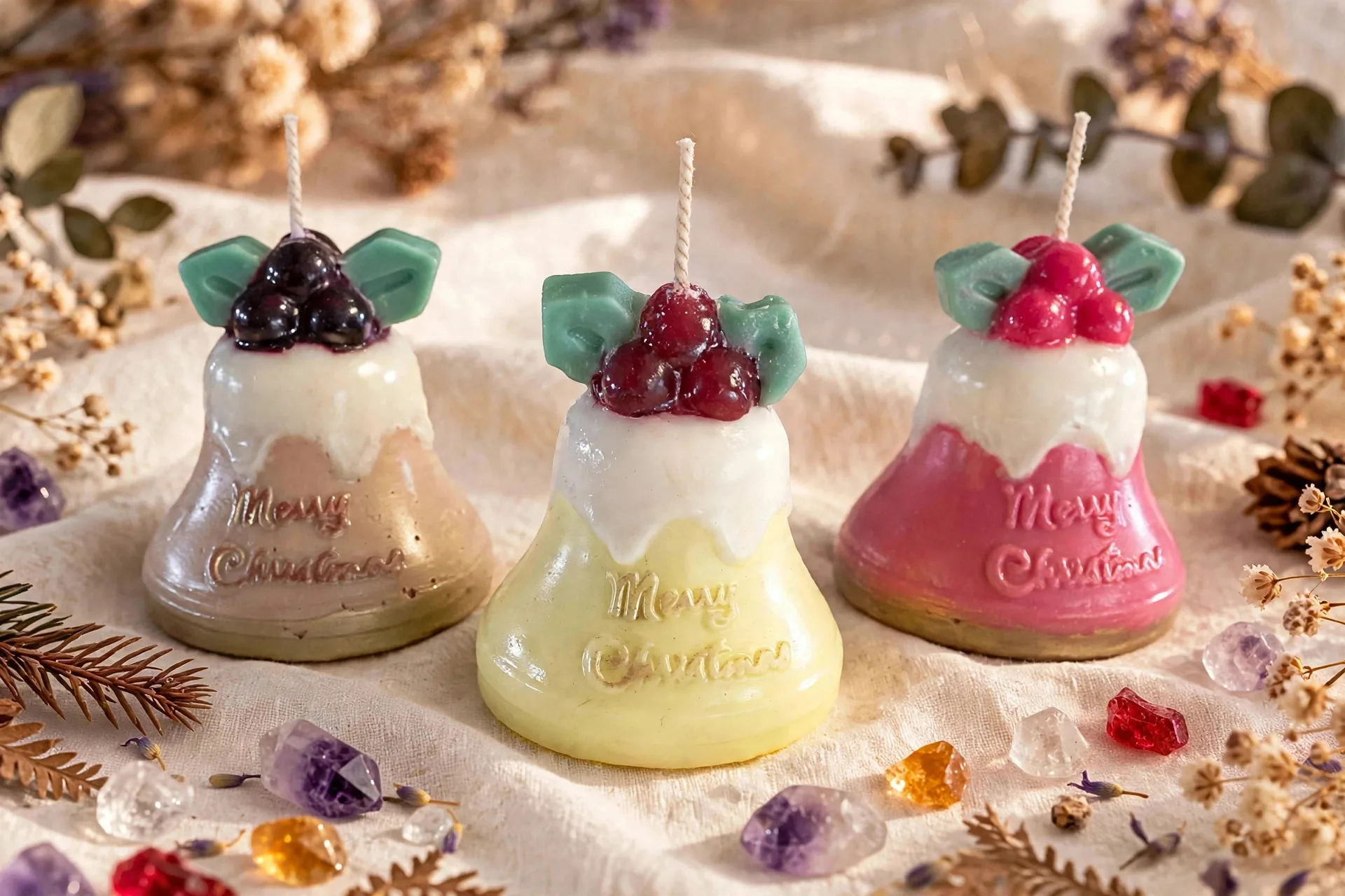 Christmas Bell Candle: Snickerdoodle Scented Coconut — close-up detail
