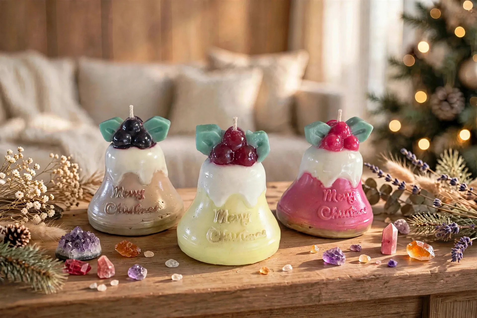 Christmas Bell Candle: Snickerdoodle Scented Coconut — lifestyle photo