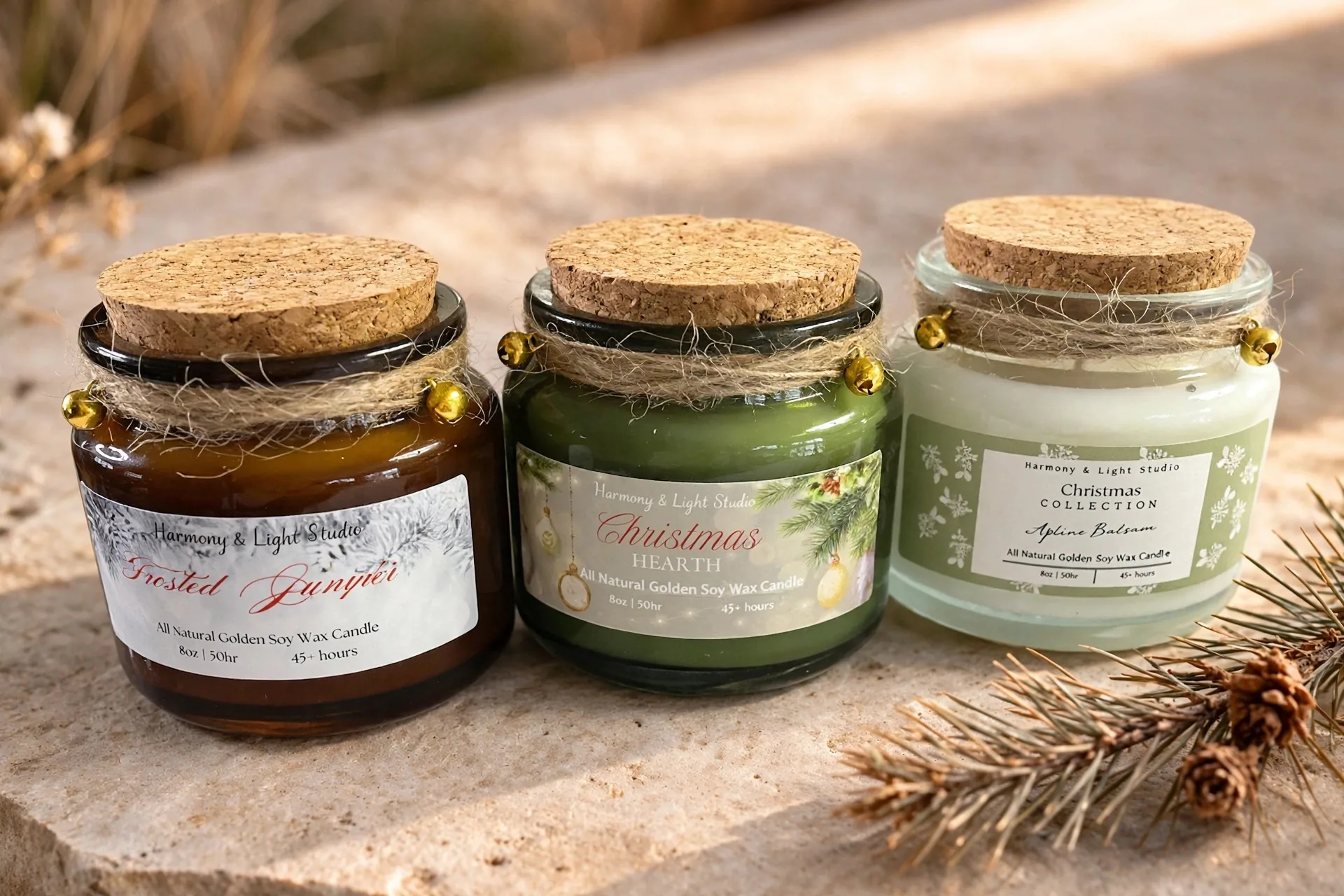 Christmas Candle Trio - Festive Gift for everyone — close-up detail