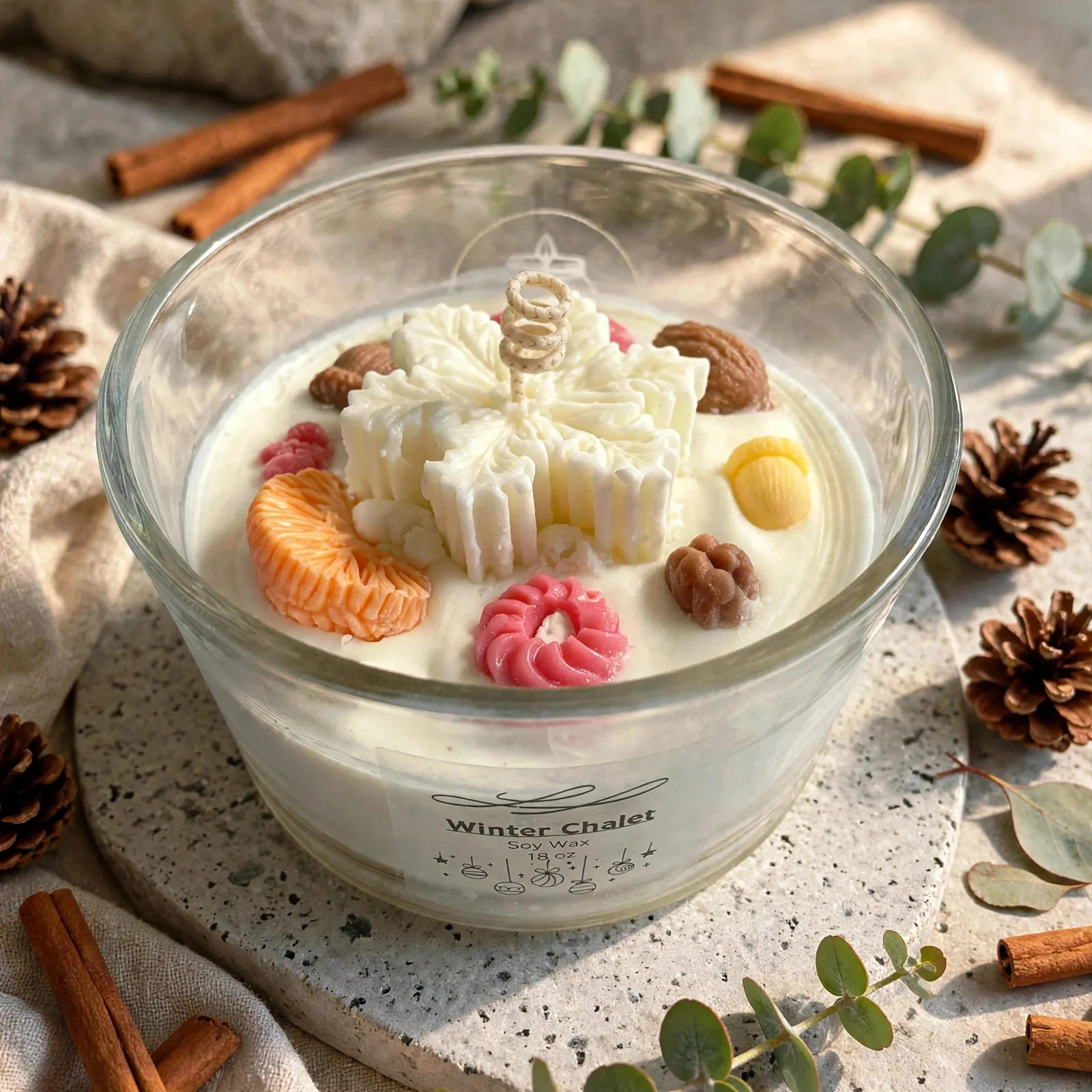 Big Three Wick Christmas Candle 18 oz - gift for cozy winter nights