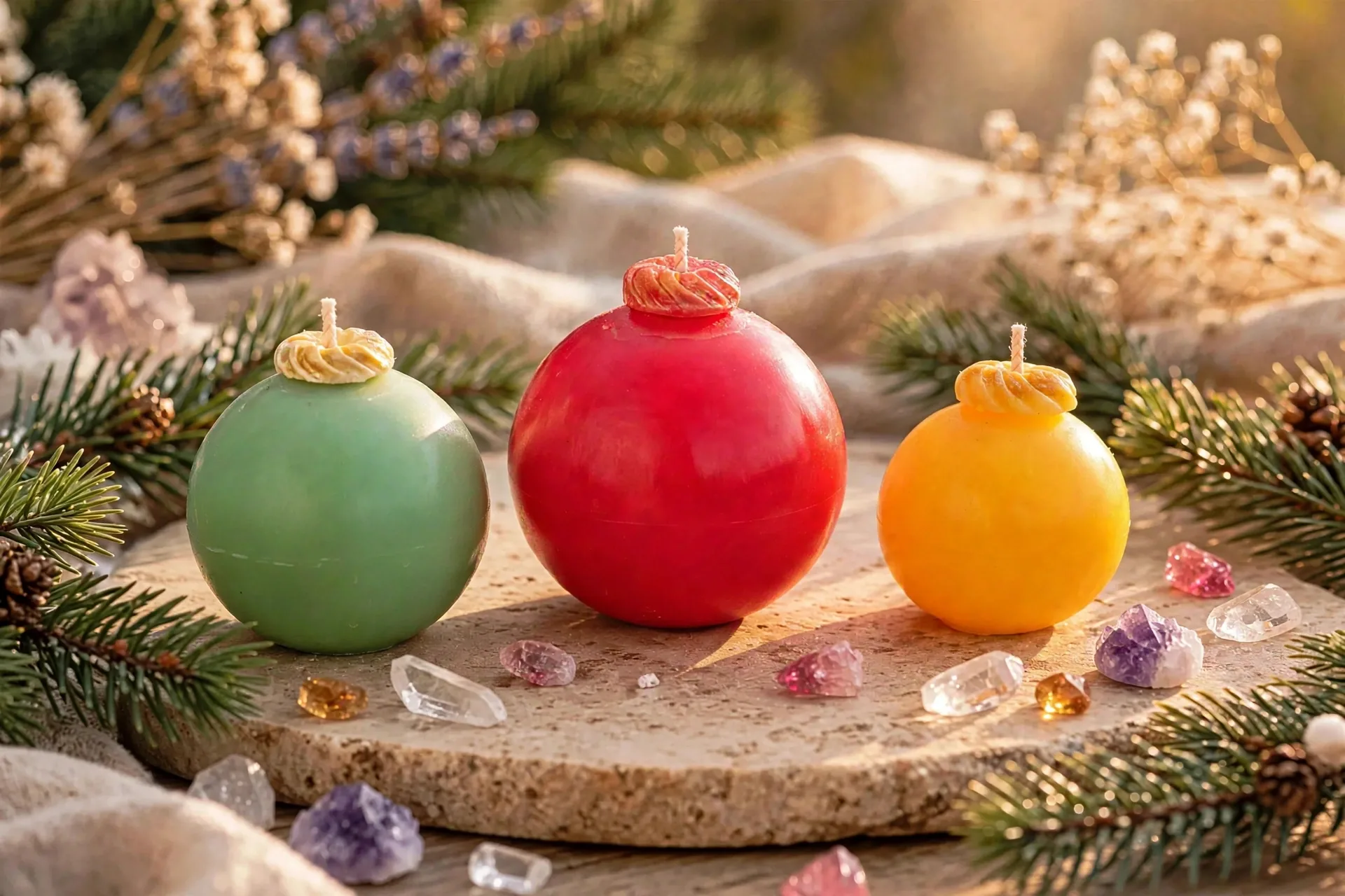 Christmas Decoration Pillar Candle Trio - festive gift for everyone