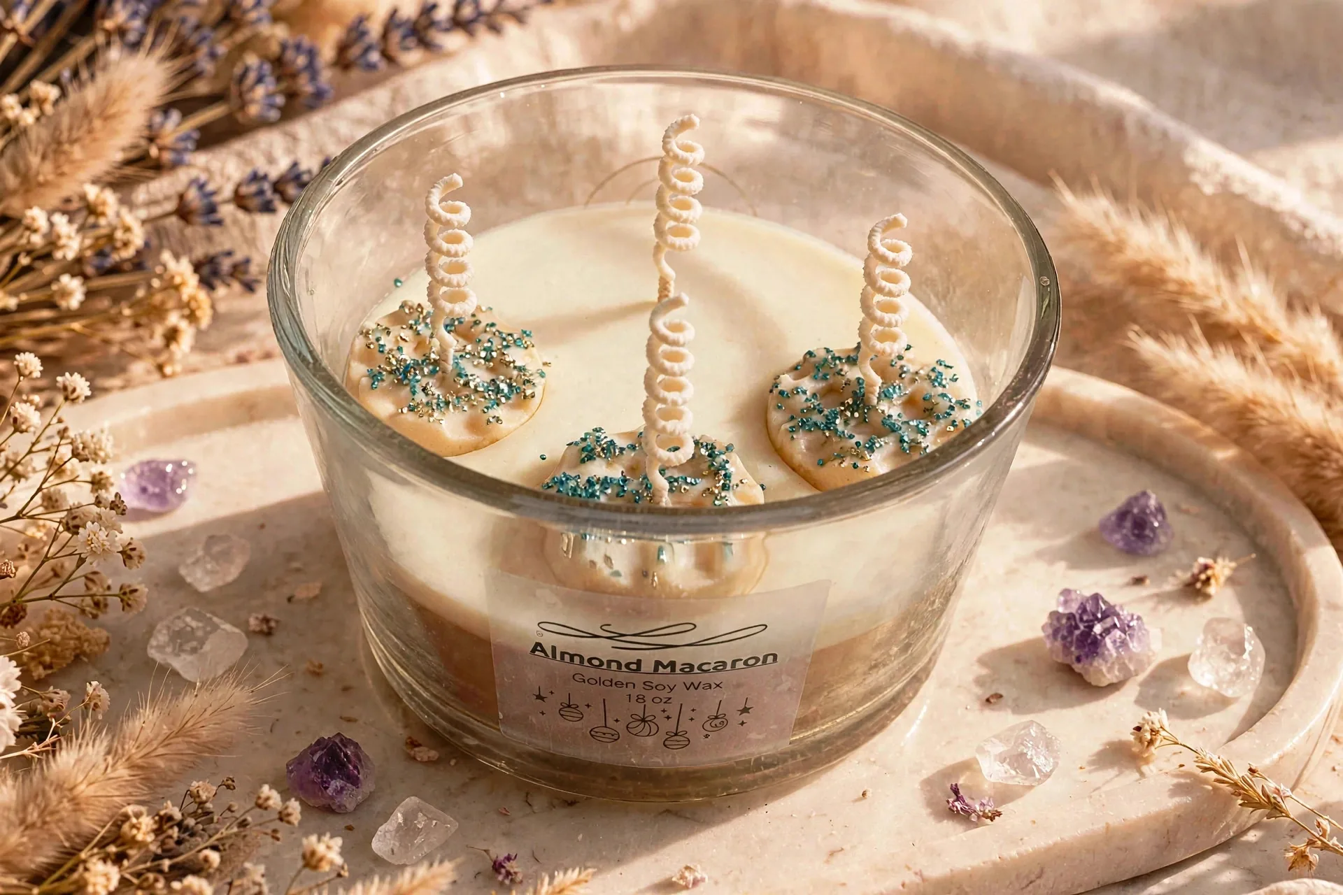Almond Macaron Soy Candle - Four Wick Holiday Candle