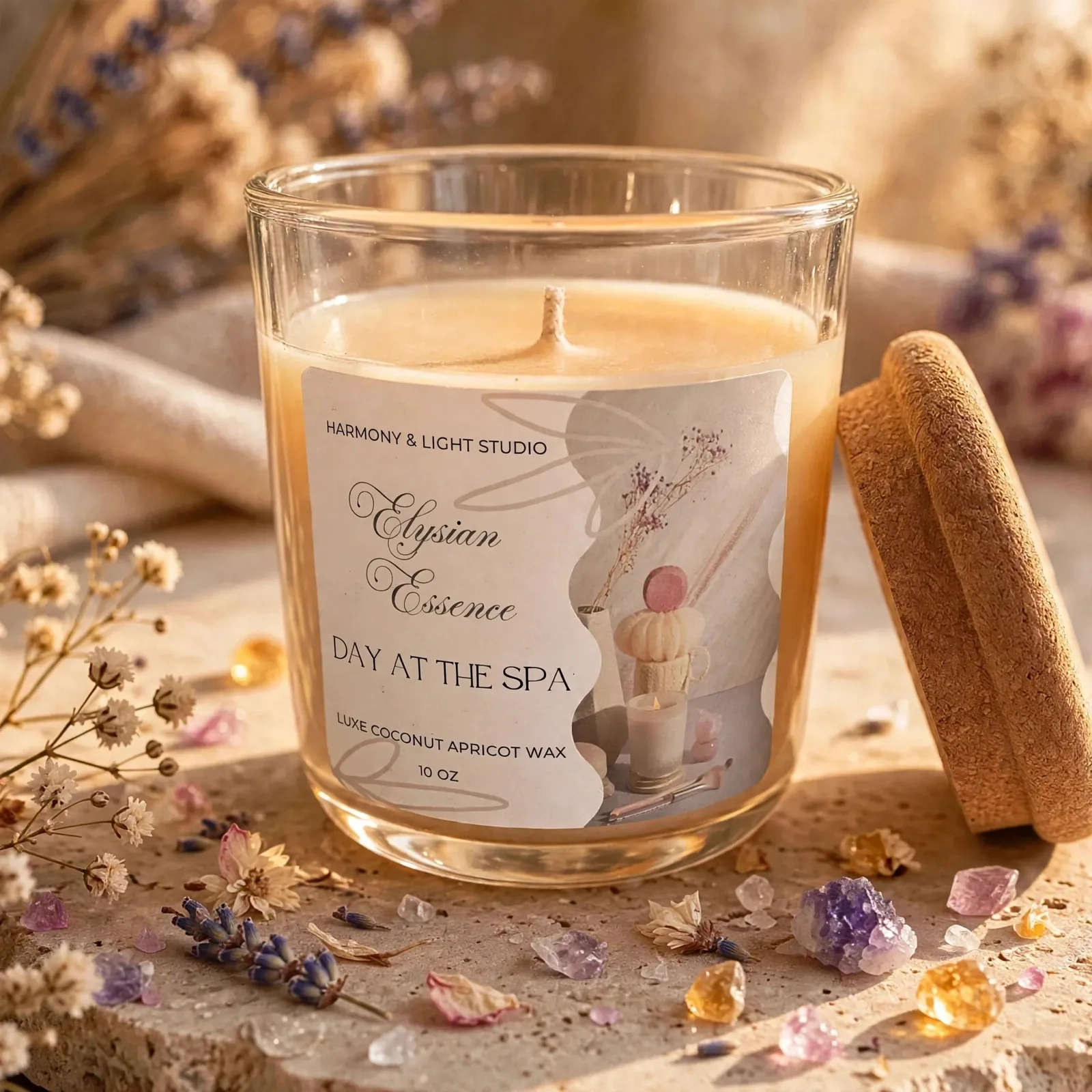 Hidden Message Candle: Coconut Apricot Wax — close-up detail