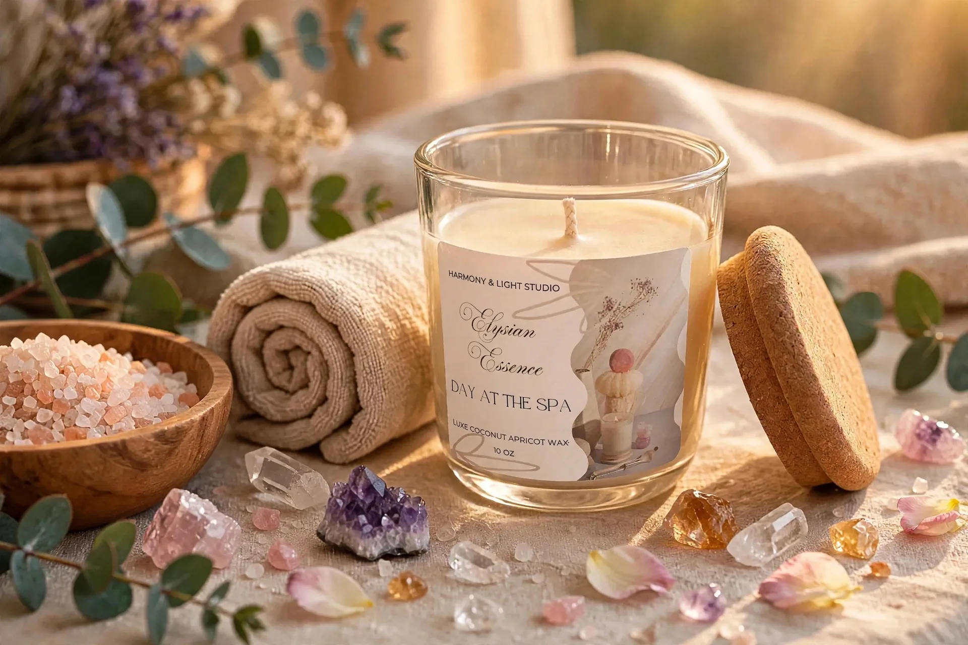 Hidden Message Candle: Coconut Apricot Wax — styled home decor scene