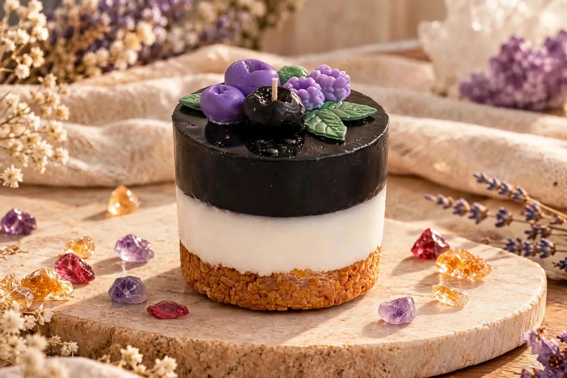 Black Raspberry Vanilla Pillar Candle | Dessert Style Cocosol Wax
