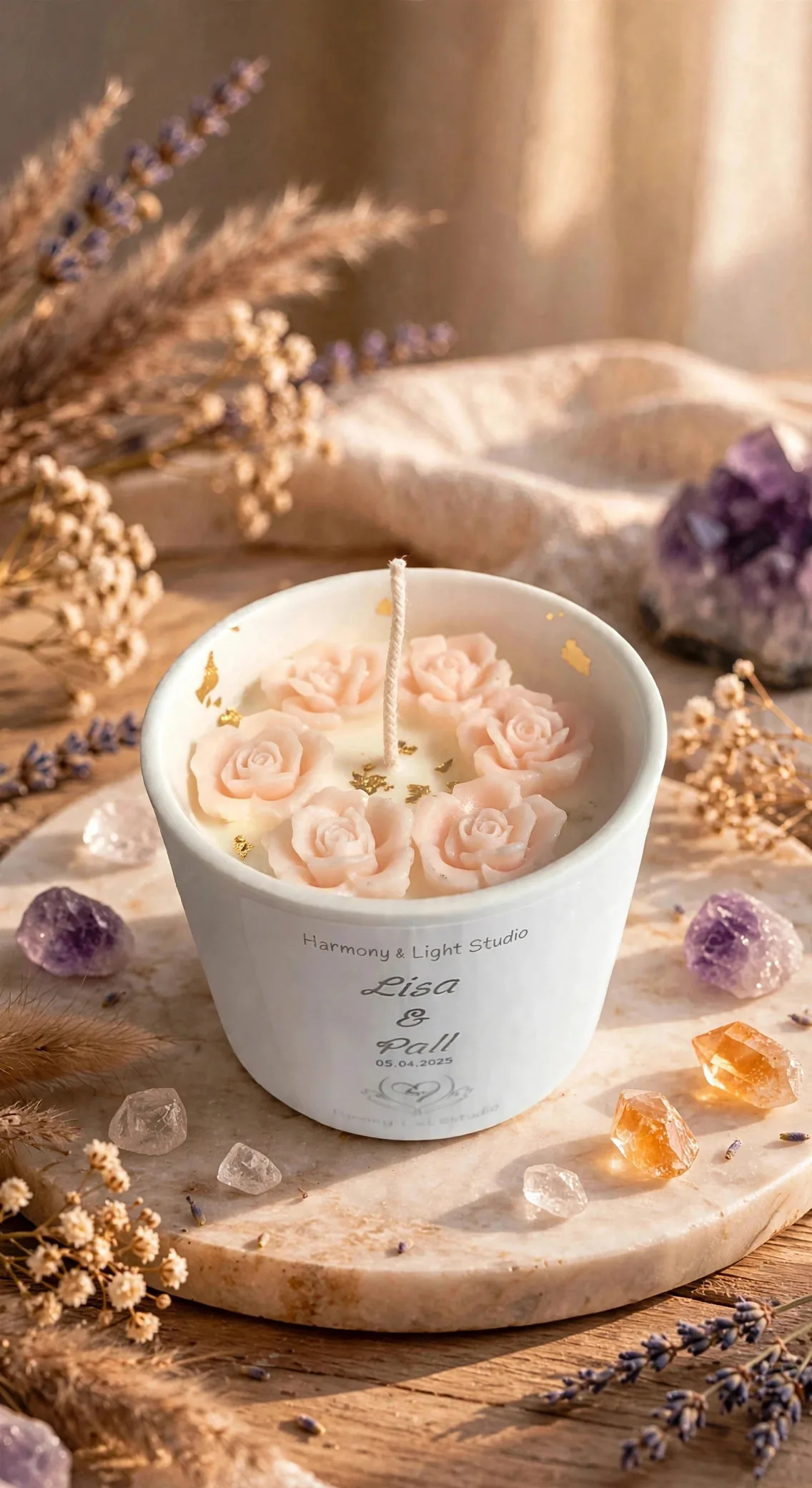 Custom Ceramic Wedding Soy Candle