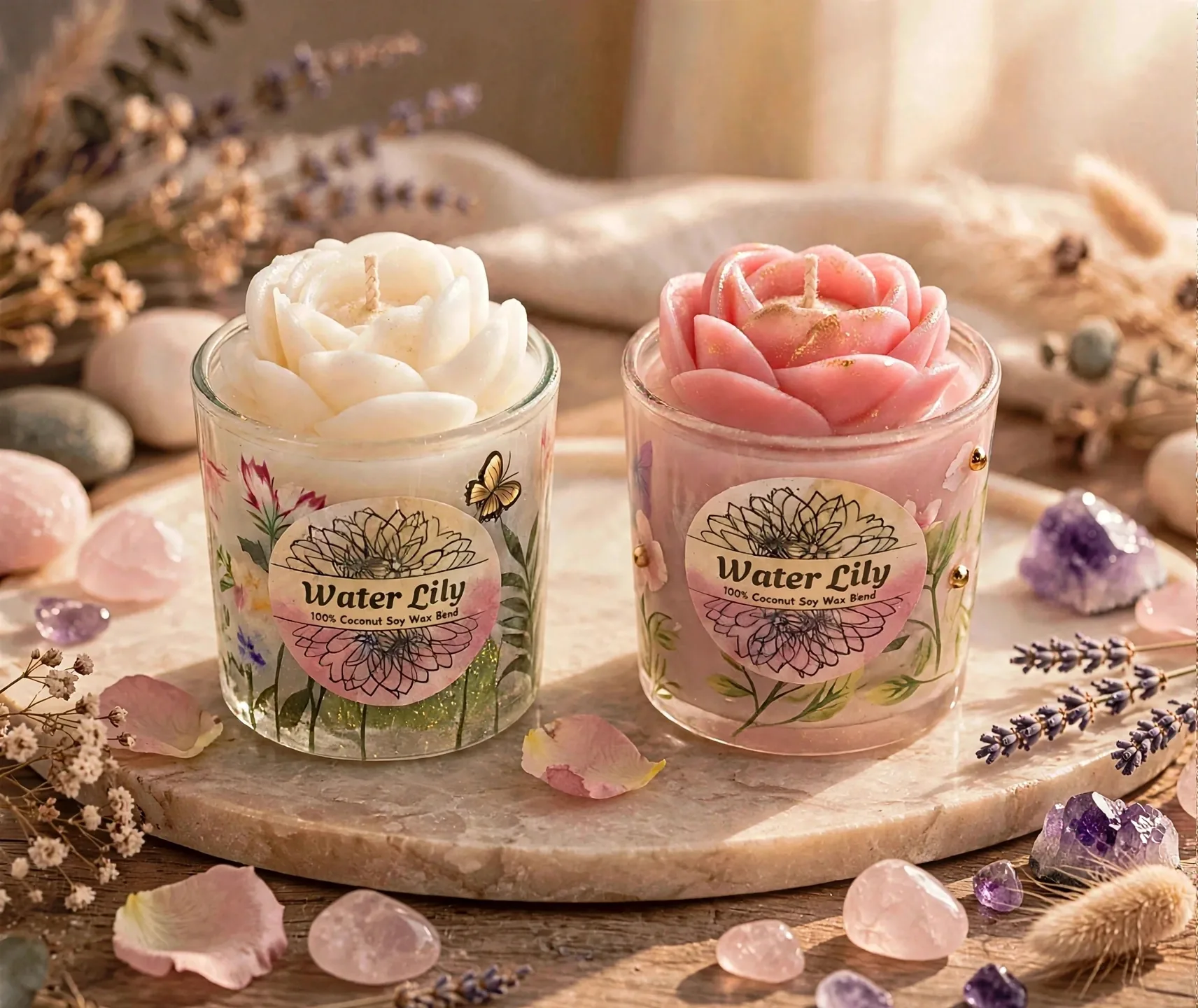 Water Lily Candle — lifestyle photo
