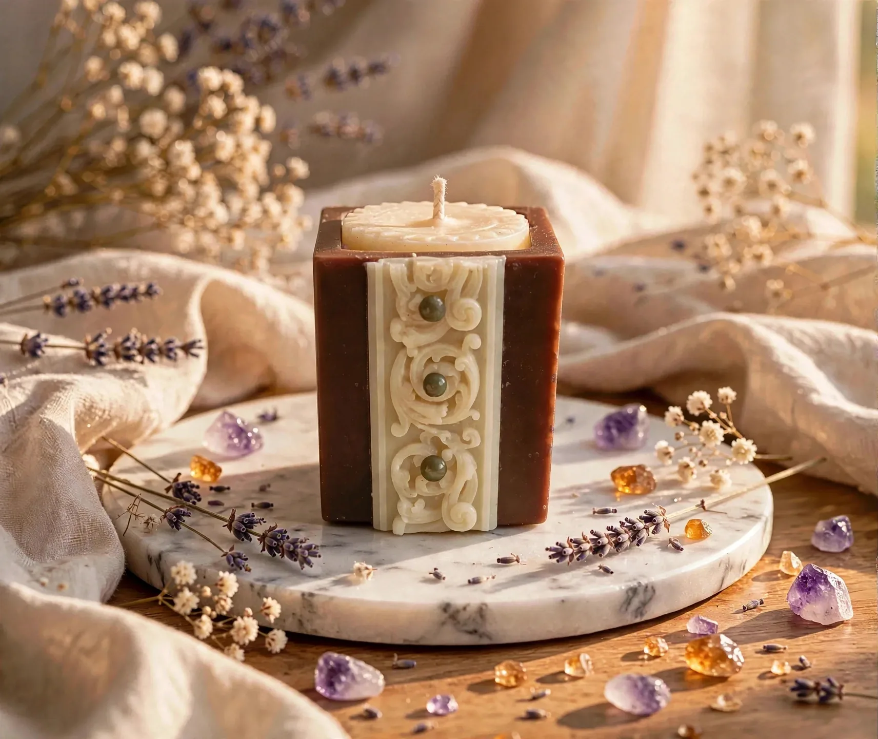 Handmade Limoncello Pillar Candle — styled home decor scene
