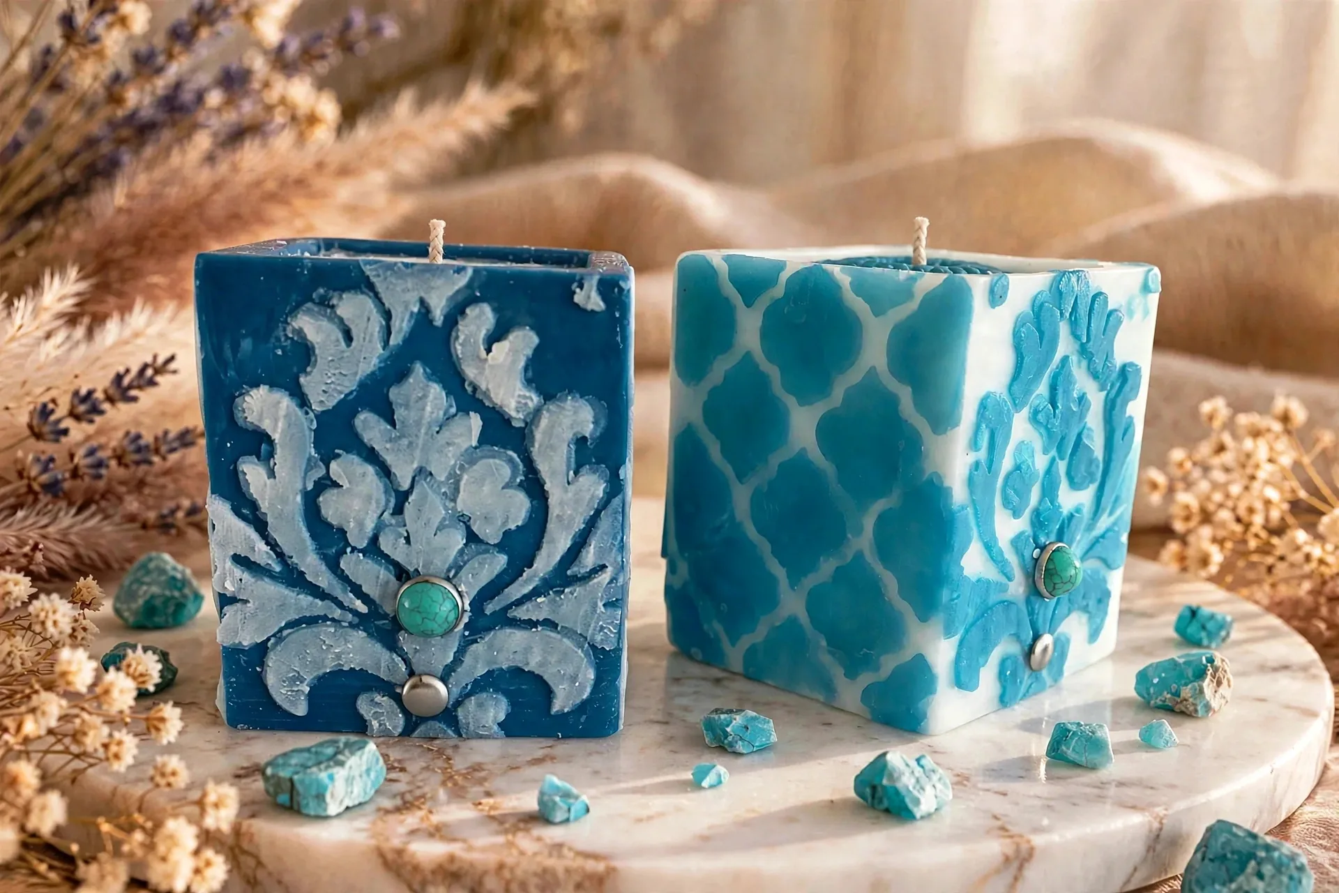 Cocosol Soy Wax Pillar Candle, Sea Minérales Scent, Coastal Home Decor