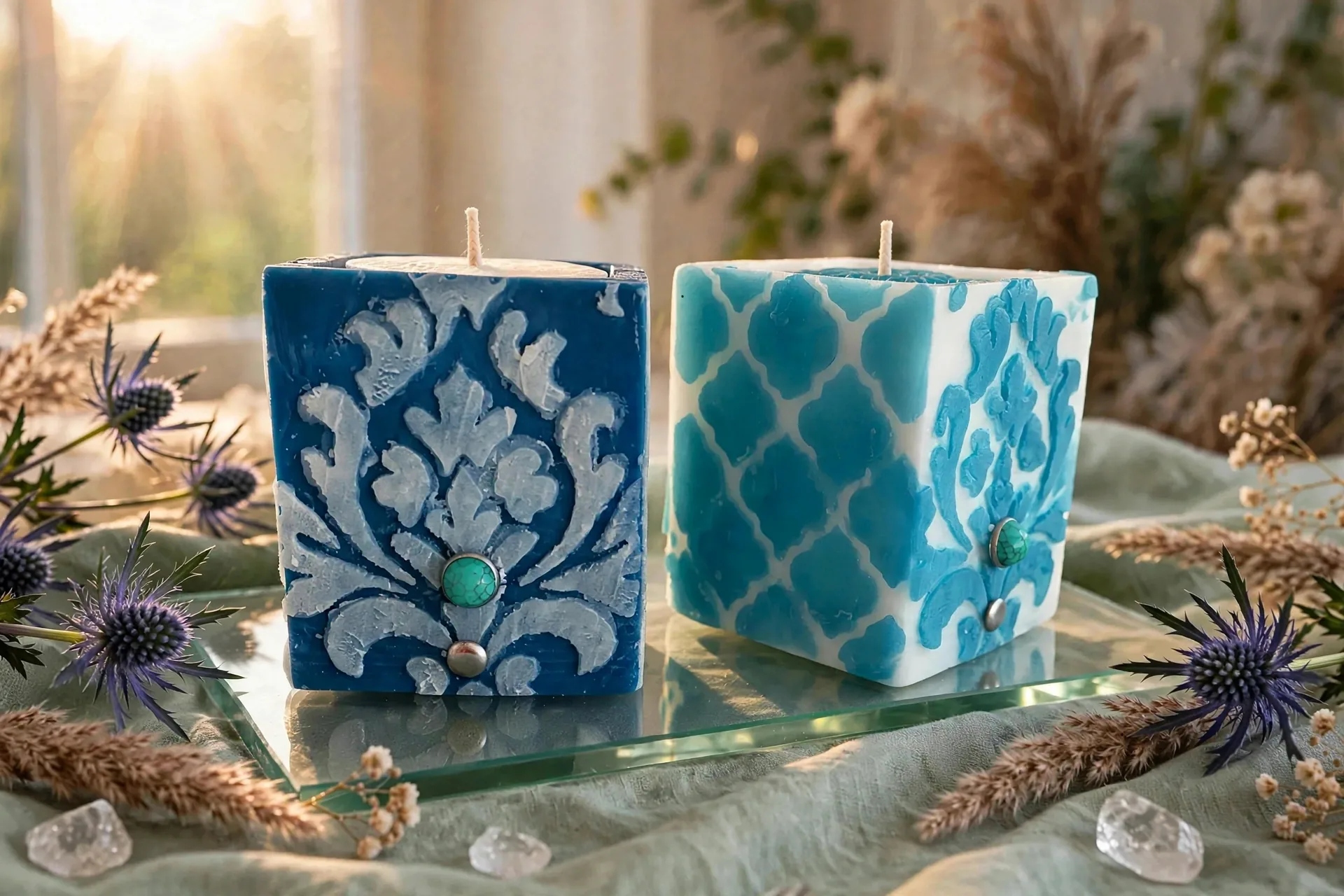 Cocosol Soy Wax Pillar Candle — styled home decor scene