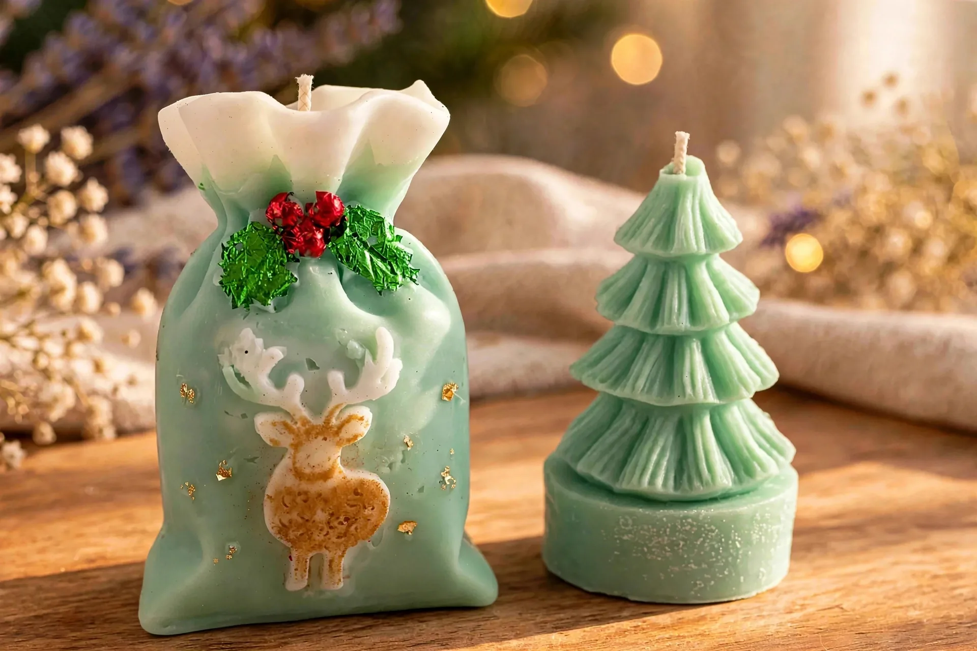 Alpine Balsam Holiday Candle — close-up detail